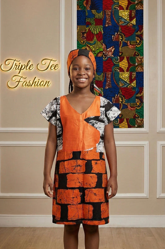 Vibrant Ankara Boubou Dress for Baby Girl | African Outfit