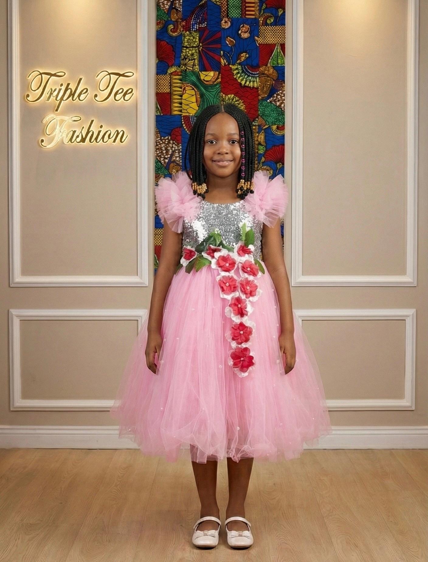 Pink Tulle Flower Girl Dress
