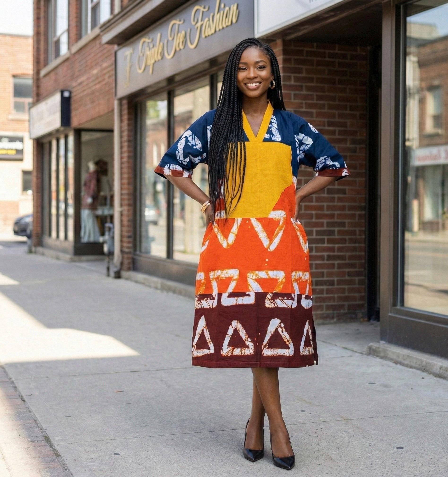 African Ankara Boubou dress| Kaftan| Handmade African print dress | Nigerian made | Tie and Dye | Boubou| Rich aunty| Bubu