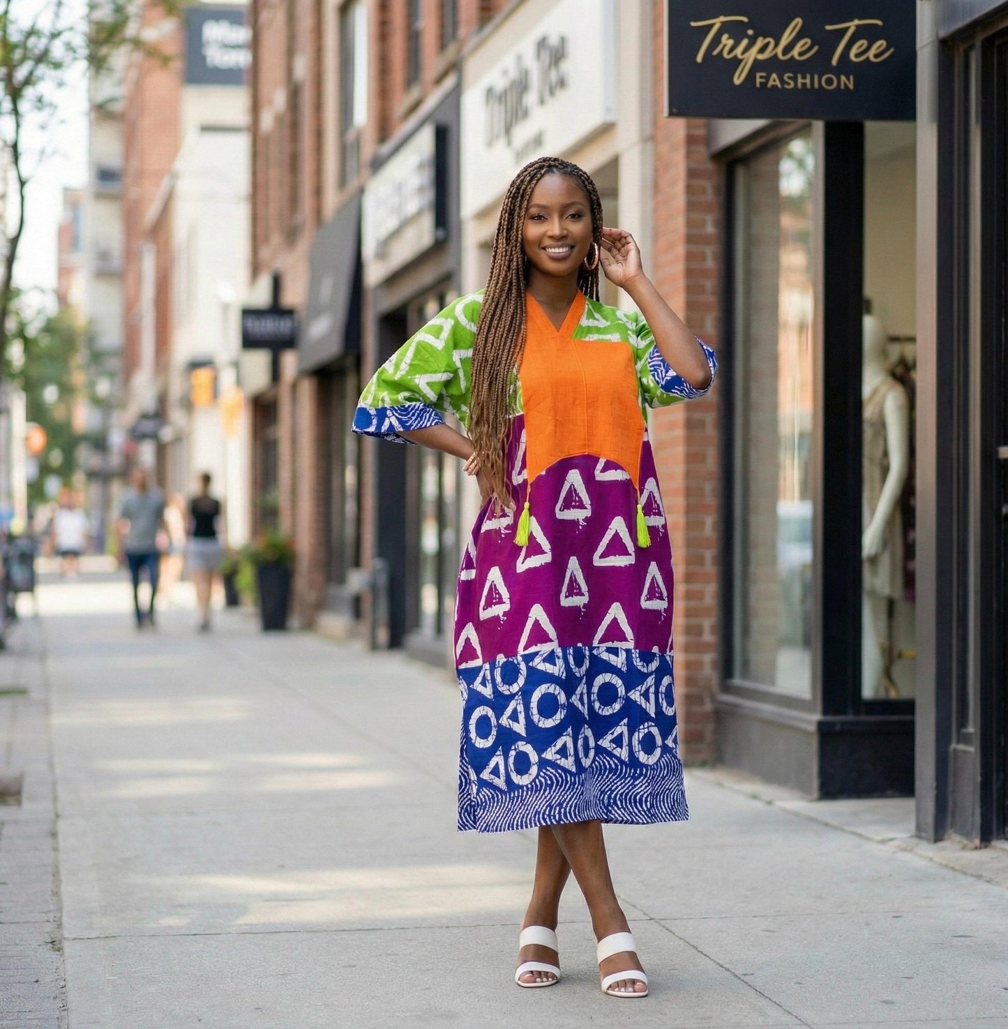 African Ankara Boubou dress| Kaftan| Handmade African print dress | Nigerian made | Tie and Dye | Boubou| Rich aunty| Bubu