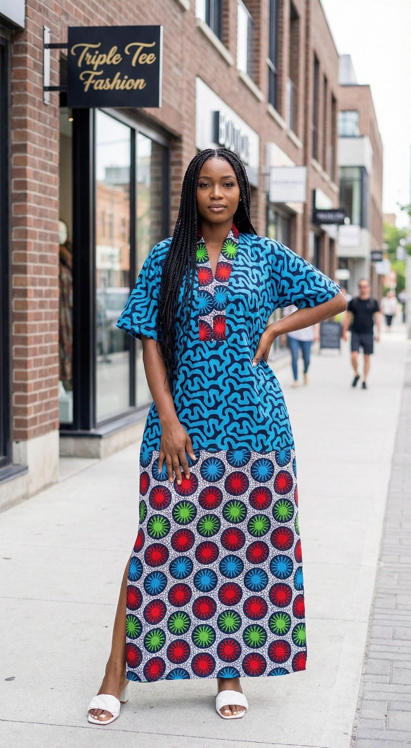 Ankara Boubou Dress | African Print Kaftan, Party Gown