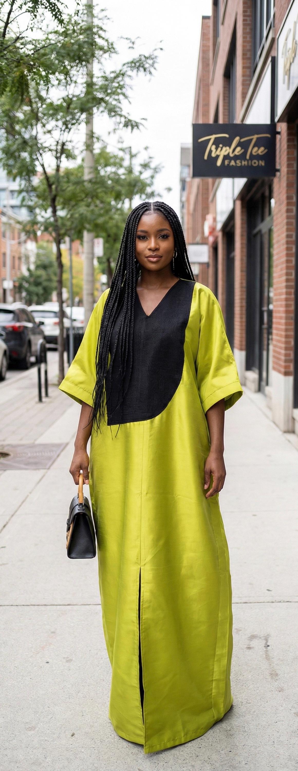 Mikado Aso Oke Boubou Dress | Nigerian Kaftan, Party Jalabiya (One Size)