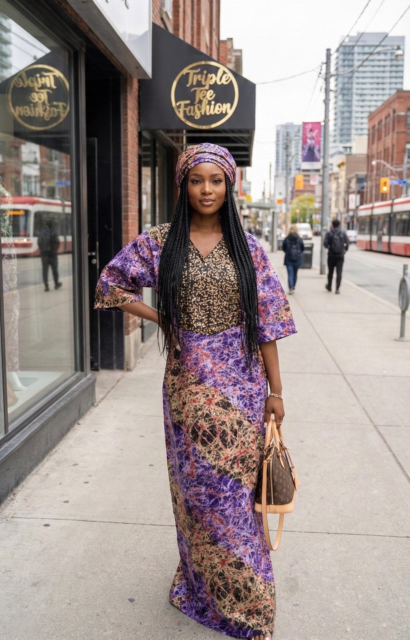 African Print Kampala Boubou Kaftan | Sequin Dress