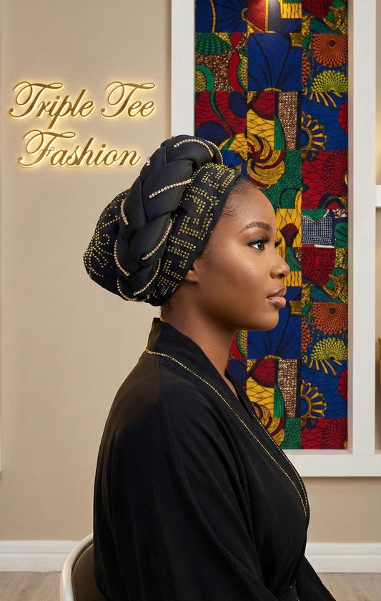 Luxury Duchess Silk Turban Hat | Pre-tied Crystal Headtie