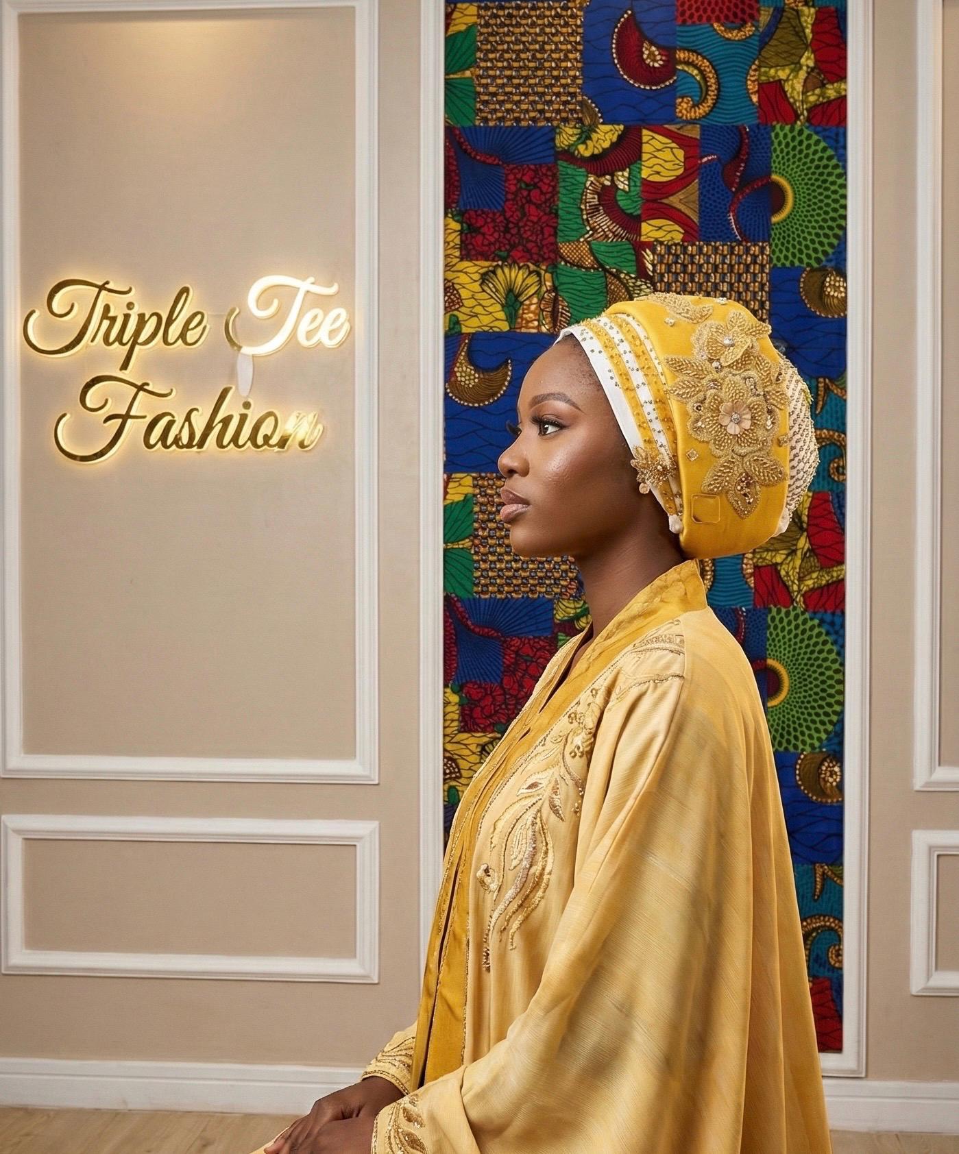 Luxury Pre-Tied Turban Hat | Bejeweled African Headtie