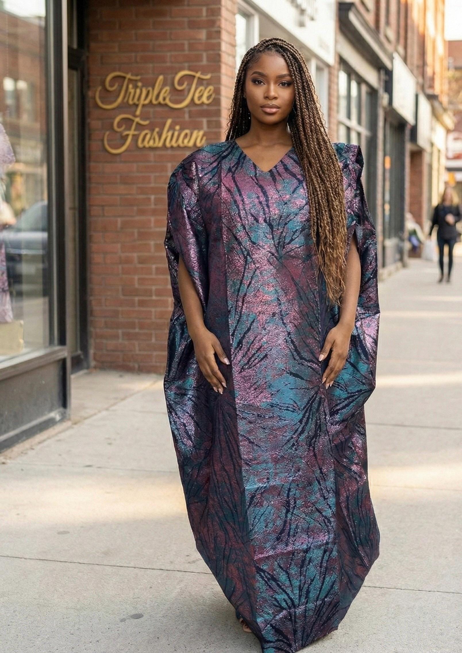 African Brocade Boubou Dress | Party Kaftan Jalabiya