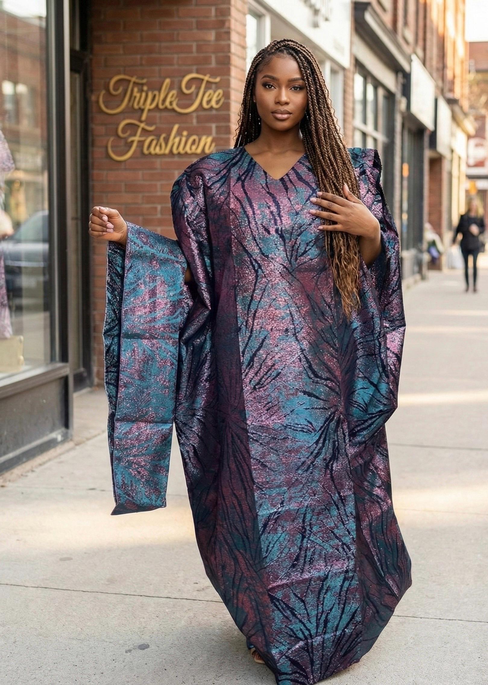 African Brocade Boubou Dress | Party Kaftan Jalabiya