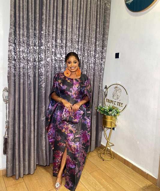 Luxury Brocade Boubou Dress | Nigerian Kaftan, Modesty Gown