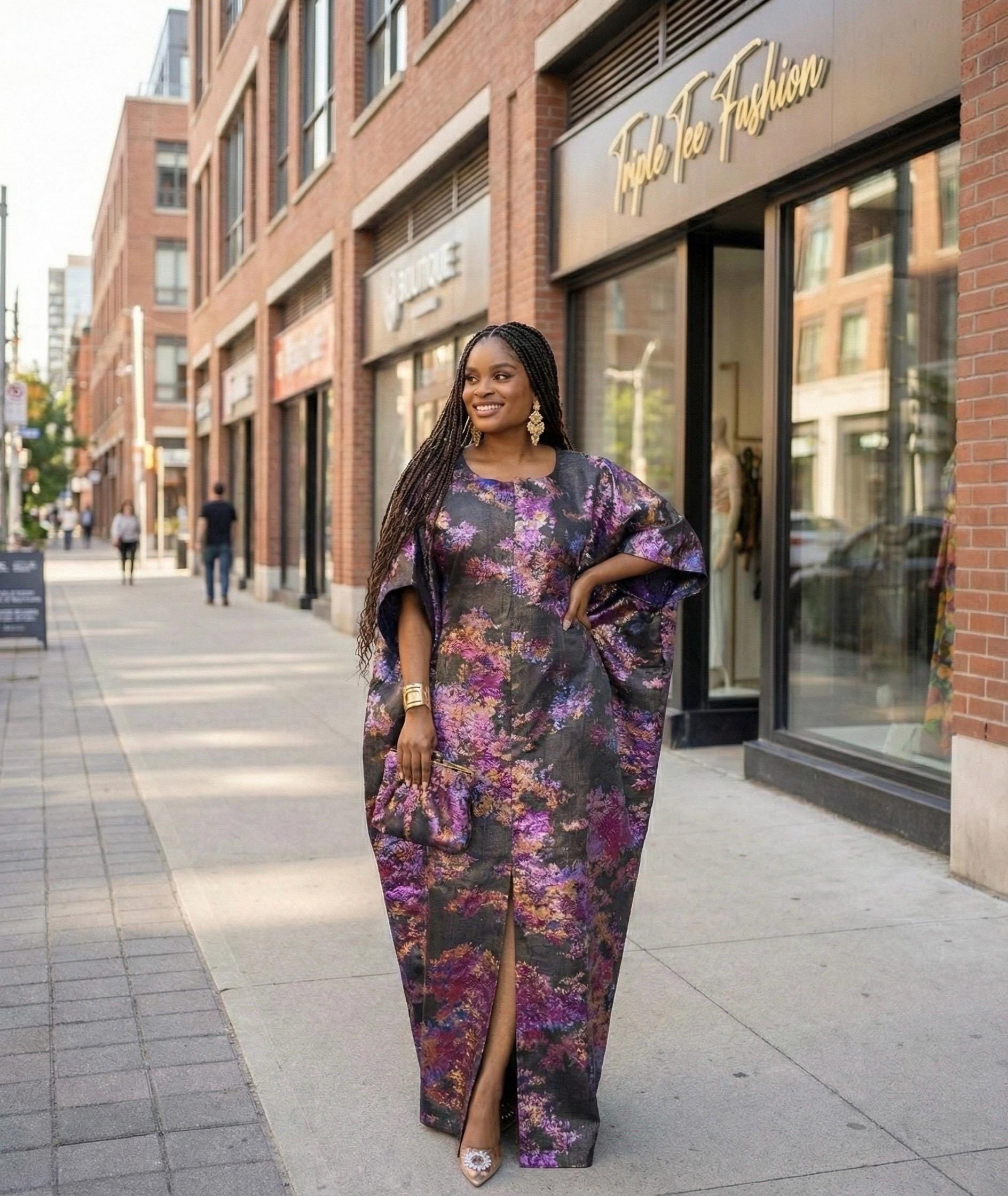 Luxury Brocade Boubou Dress | Nigerian Kaftan, Modesty Gown
