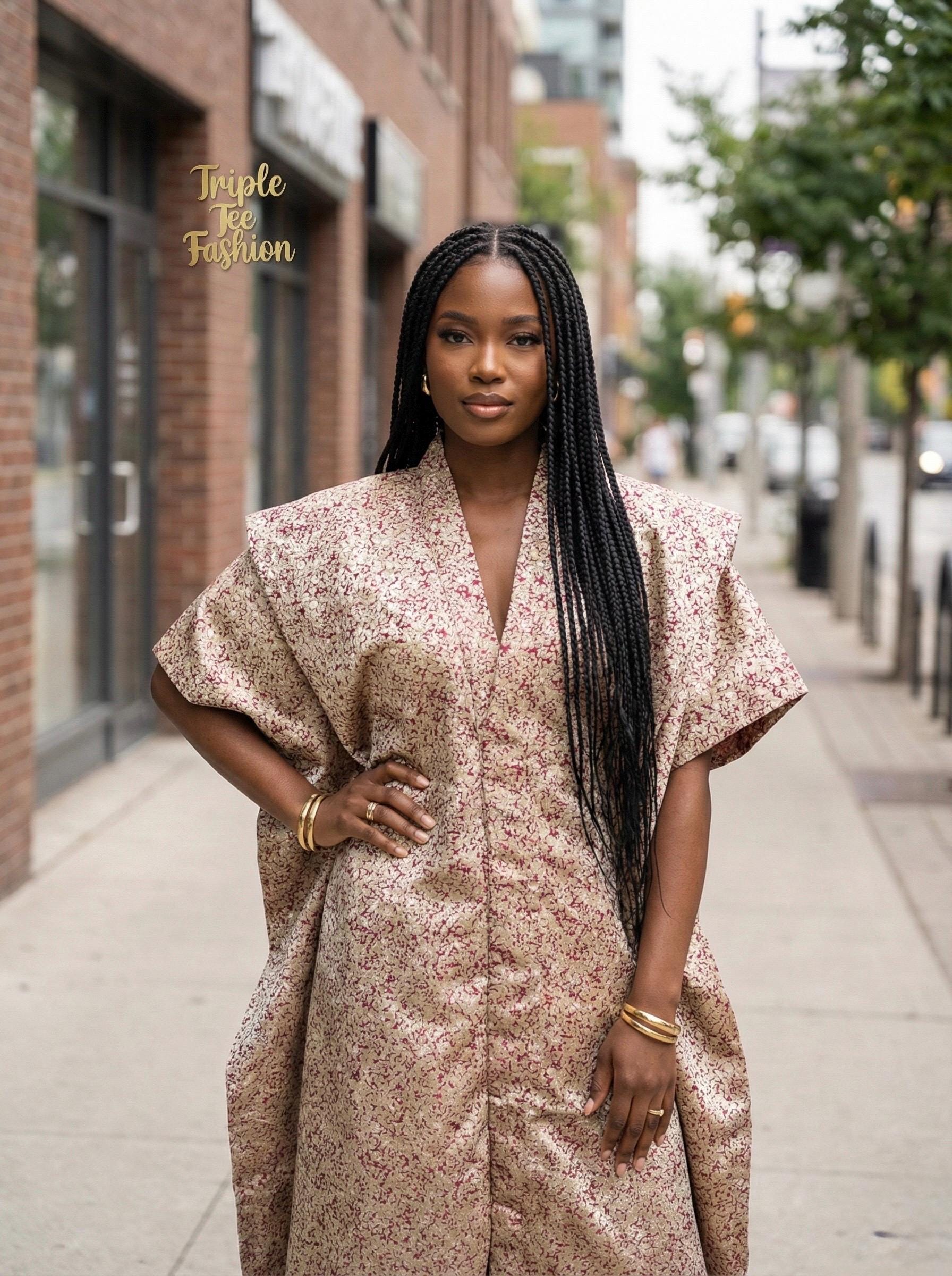 Brocade Kaftan Dress | Rich Aunty Style, Party Bubu