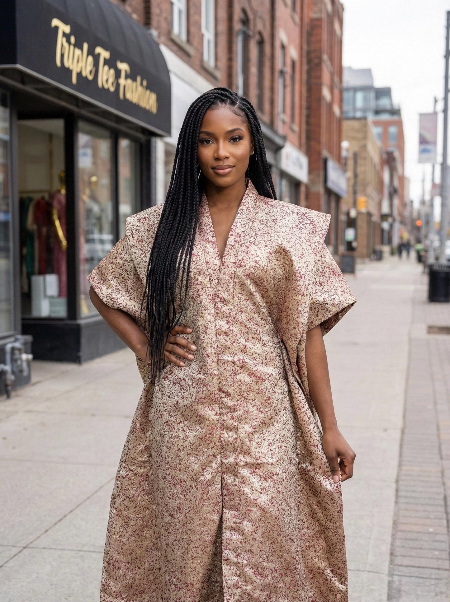 Brocade Kaftan Dress | Rich Aunty Style, Party Bubu