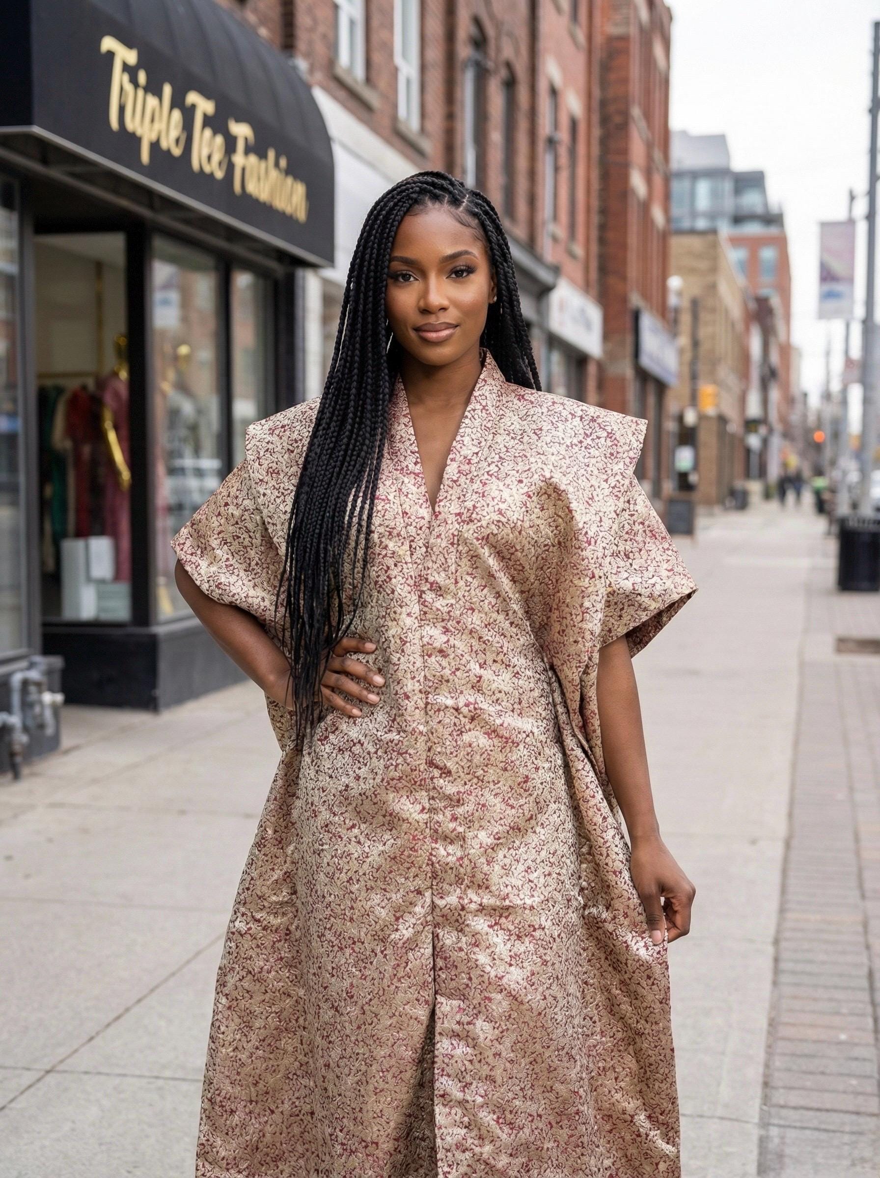 Brocade Kaftan Dress | Rich Aunty Style, Party Bubu