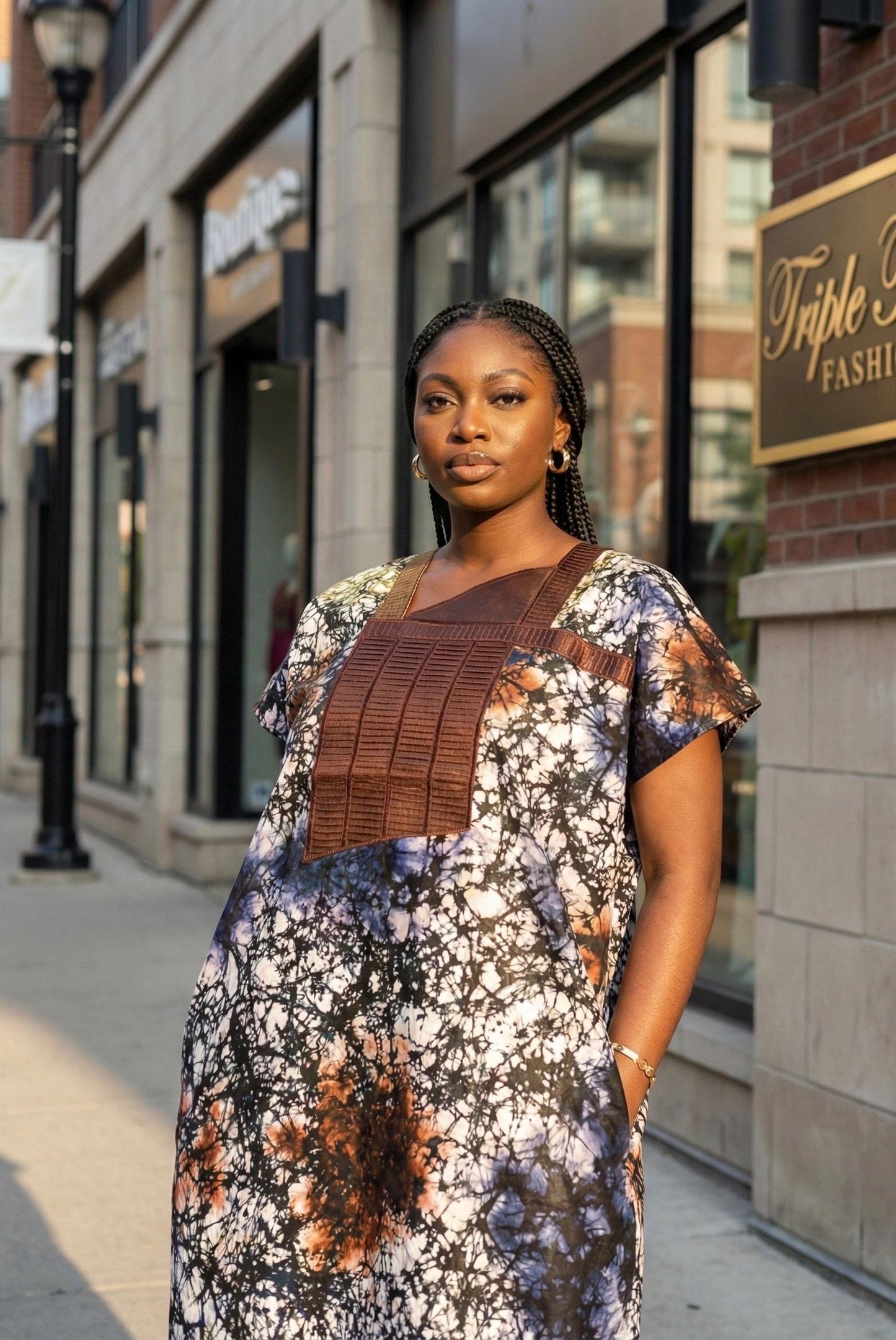 African Ankara Dress | Phoenix Embroidery, Nigerian Kaftan