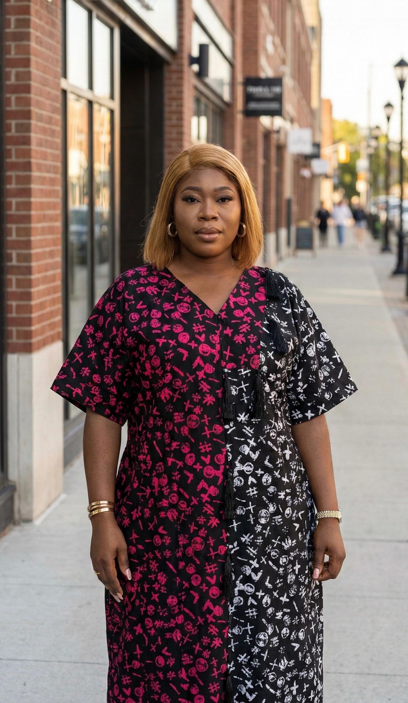 Handmade Ankara Boubou Dress | African Print Cotton Kaftan