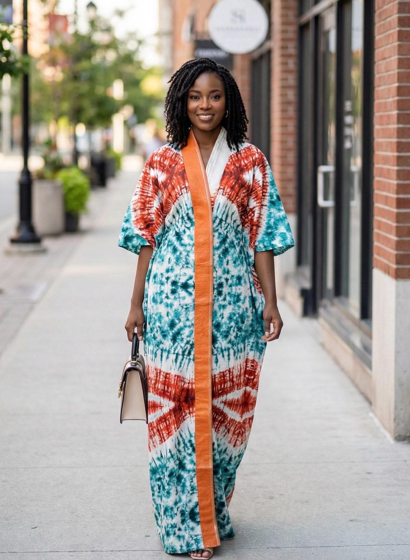 Adire Ankara Kaftan Dress | Nigerian Boubou, Cotton