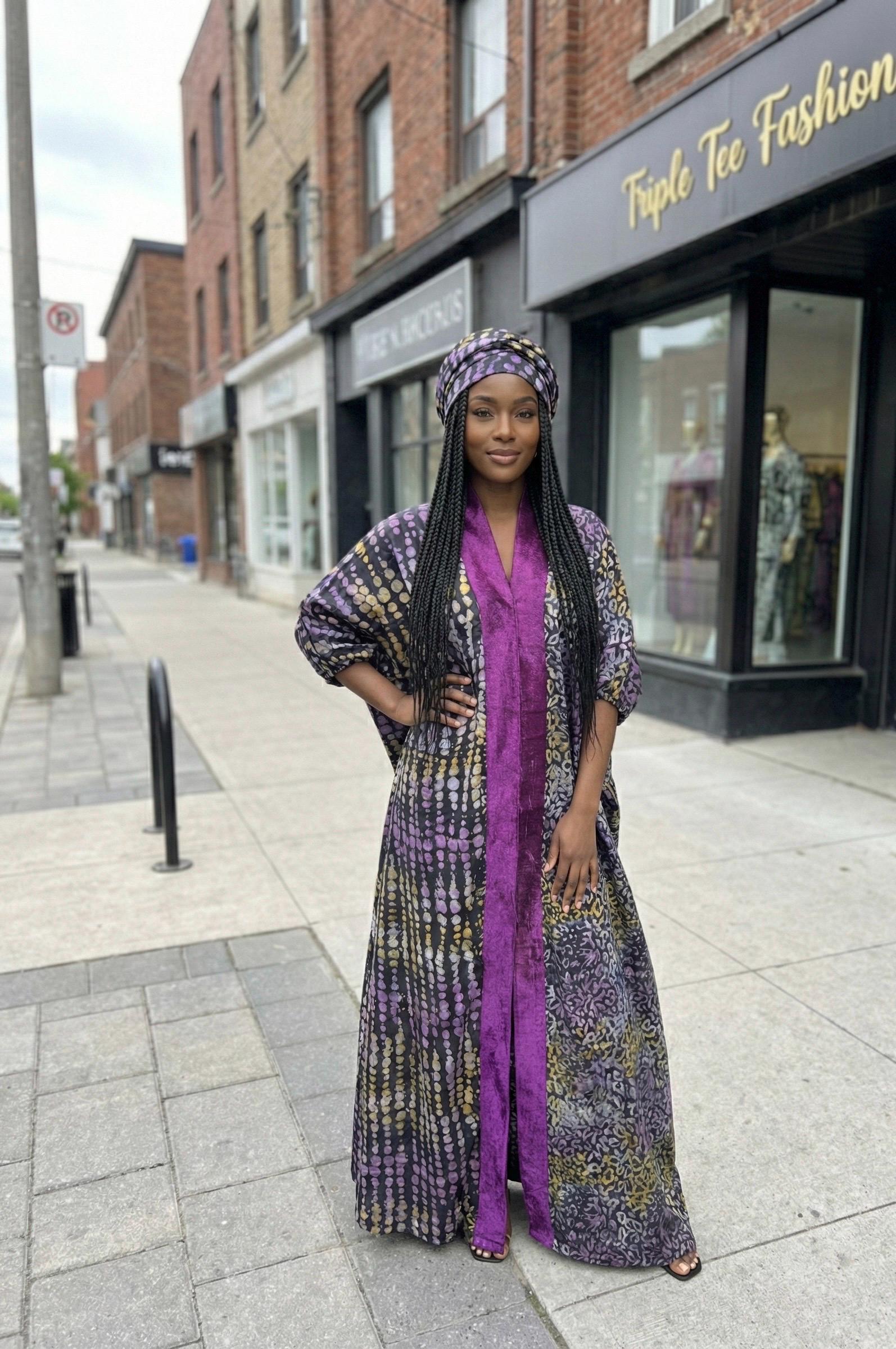Handmade Adire Batik Kaftan Dress | Nigerian Cotton Boubou