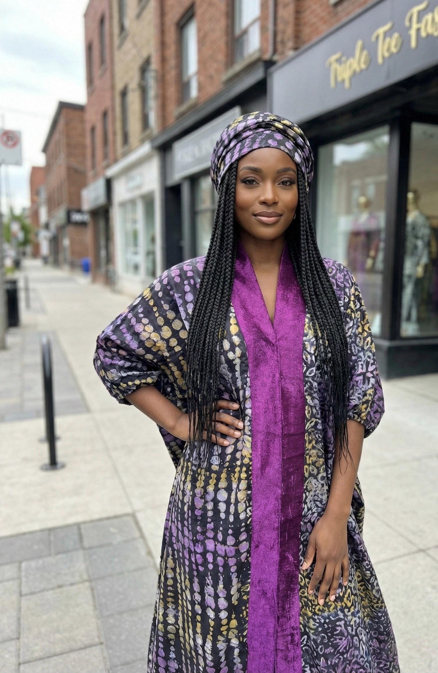 Handmade Adire Batik Kaftan Dress | Nigerian Cotton Boubou
