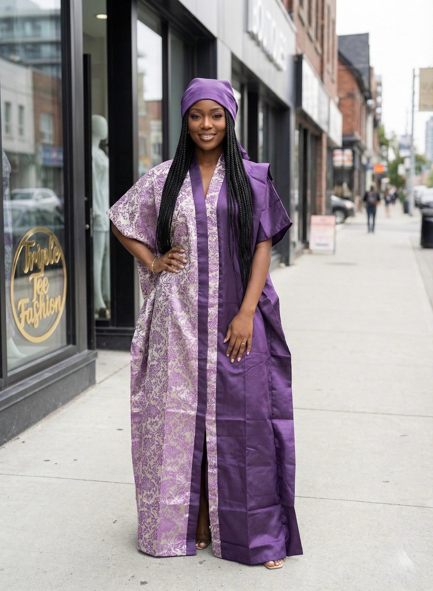 African Mikado Brocade Boubou | Kaftan Dress, One Size