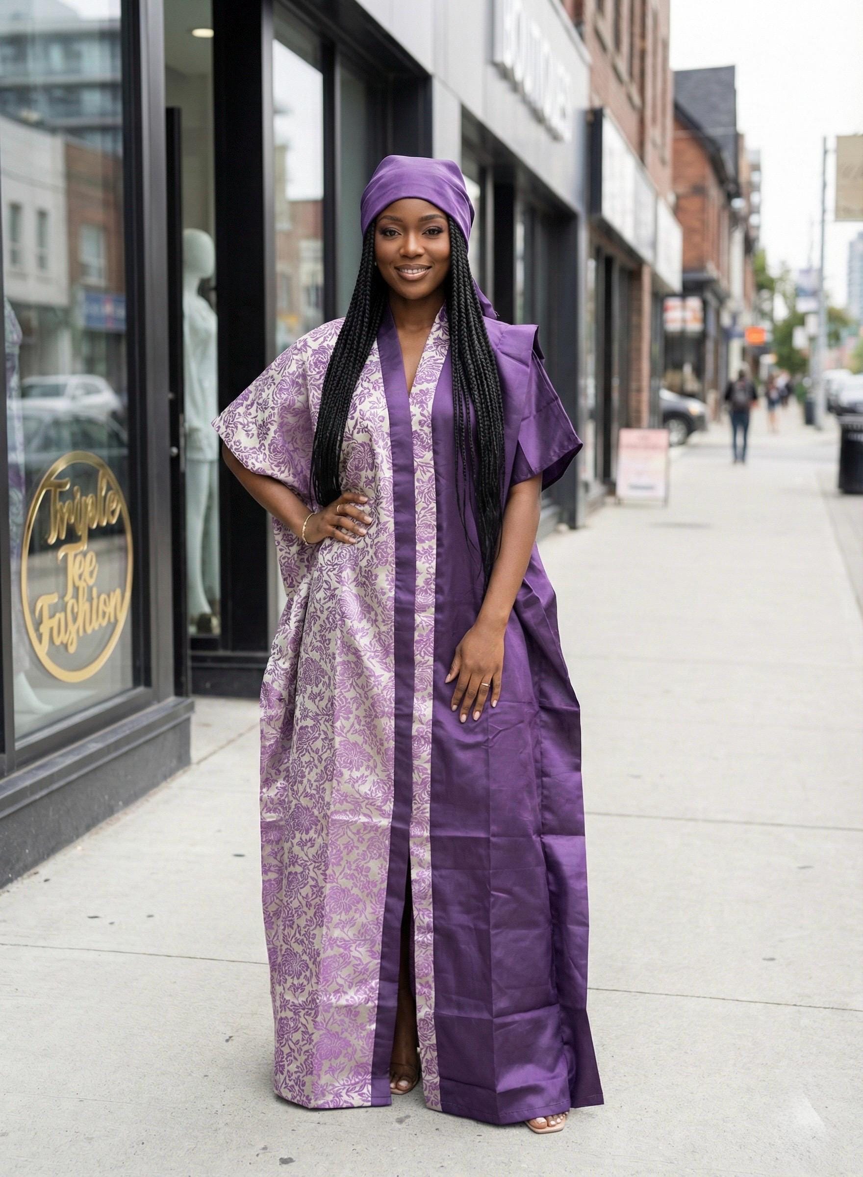 African Mikado Brocade Boubou | Kaftan Dress, One Size