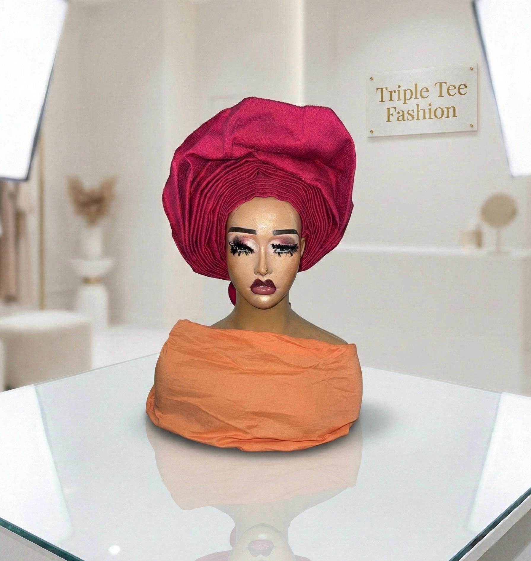 Pretied Aso Oke Gele | Ready-to-Wear Nigerian Headwrap