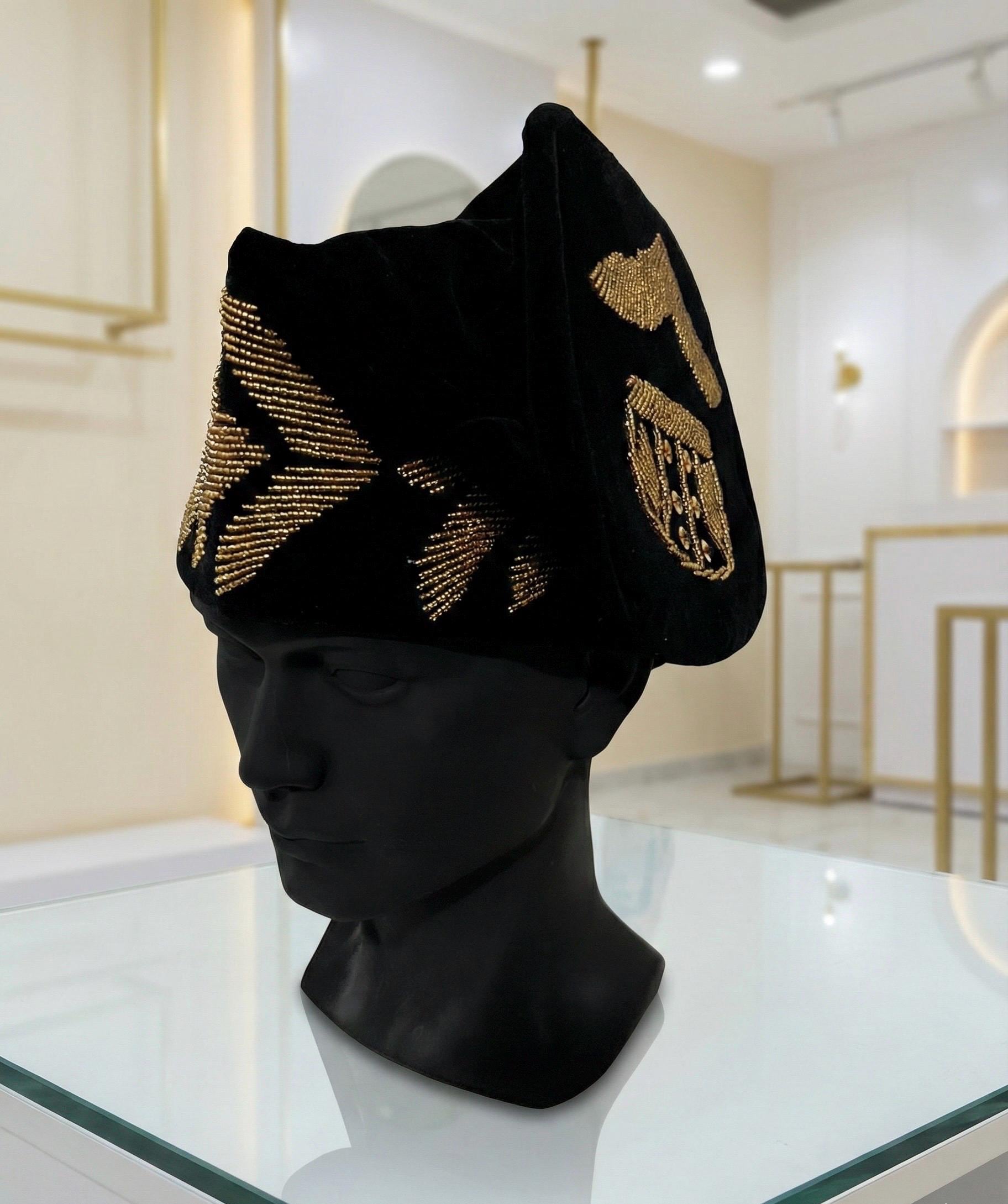 Handmade Velvet Beaded African Men's Cap | Nigerian Wedding