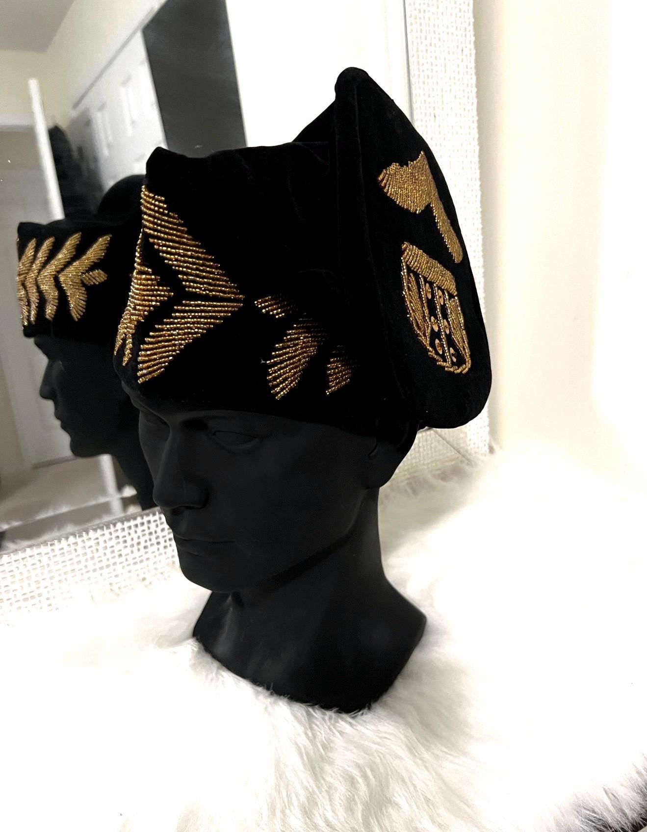 Handmade Velvet Beaded African Men's Cap | Nigerian Wedding
