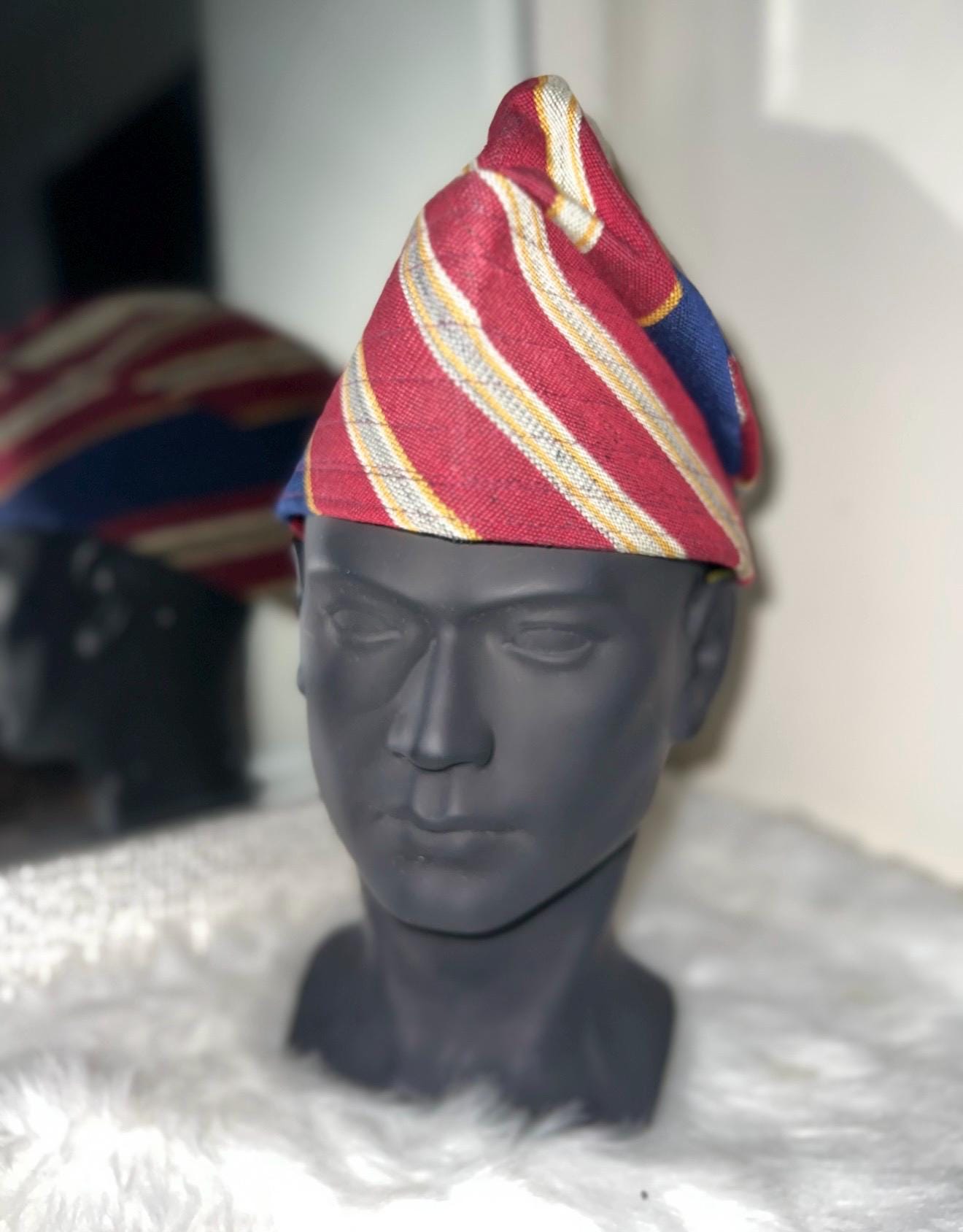 African men Aso Oke Cap | Fila Ijebu, Nigerian Men's Hat (23.5 inches)