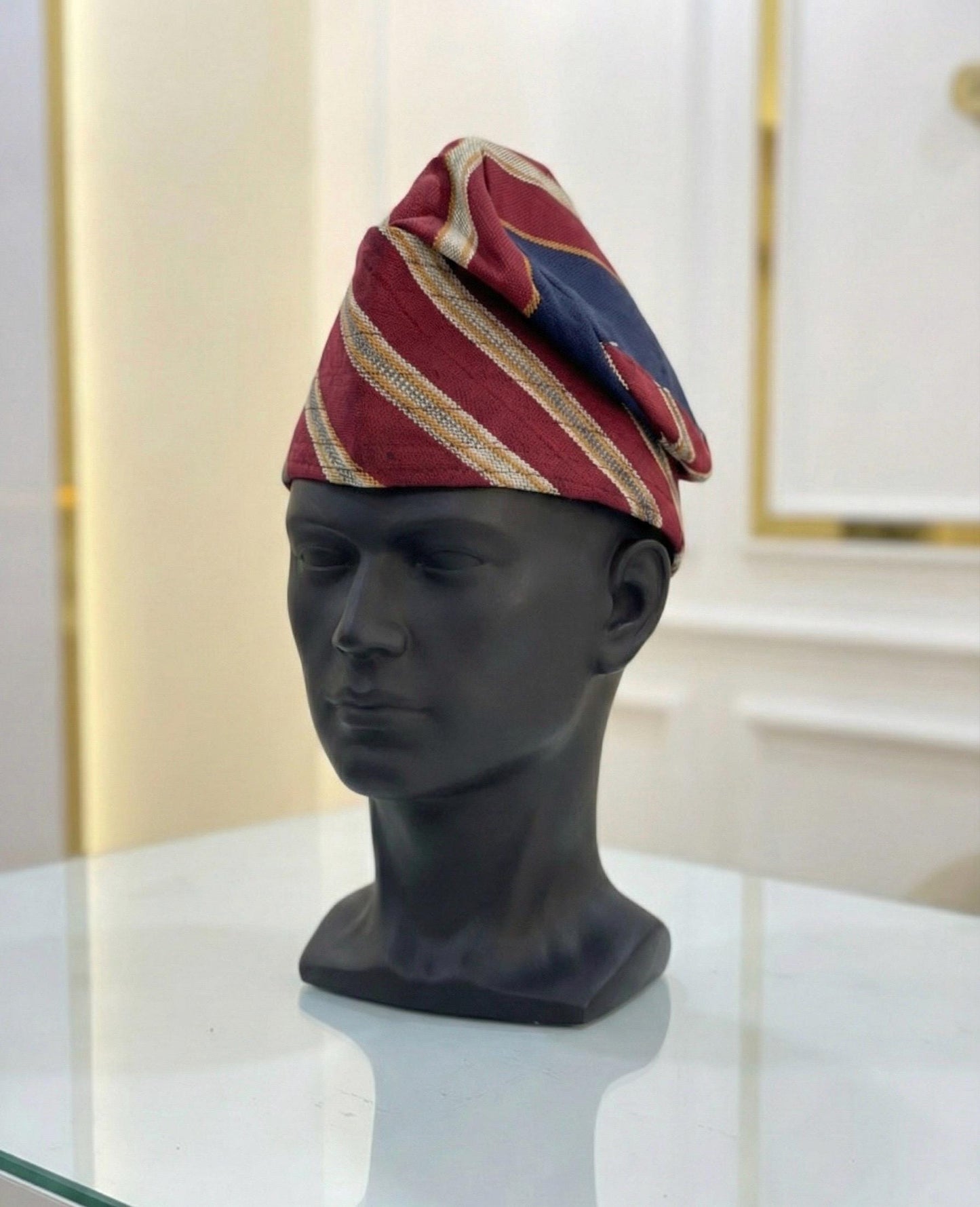 African men Aso Oke Cap | Fila Ijebu, Nigerian Men's Hat (23.5 inches)
