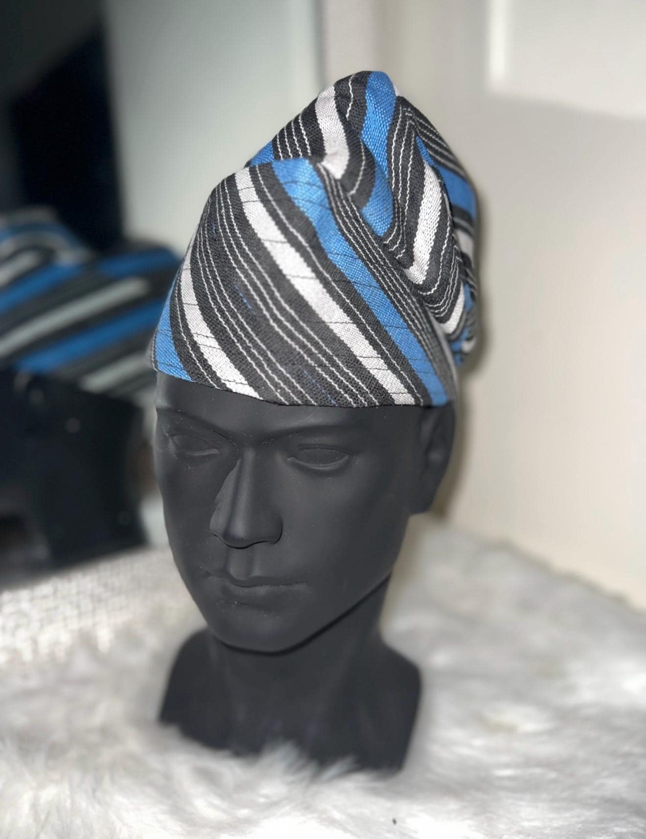 African men Aso Oke Cap | Fila Ijebu, Nigerian Men's Hat (23 inches)