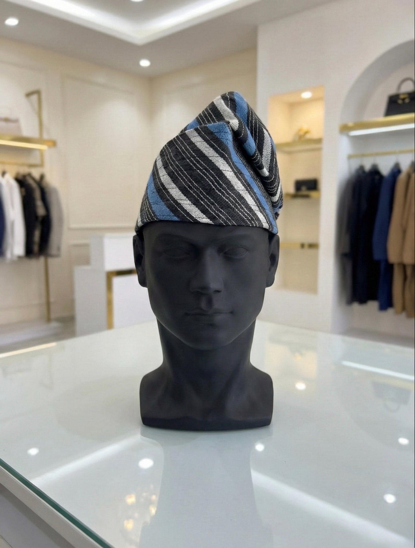 African men Aso Oke Cap | Fila Ijebu, Nigerian Men's Hat (23 inches)