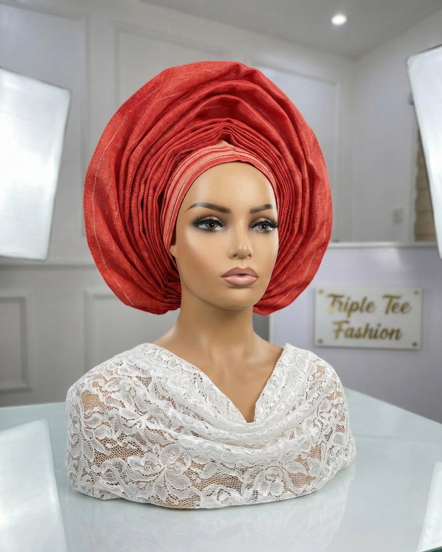 Pretied Aso Oke Gele | Ready-to-Wear Nigerian Headwrap