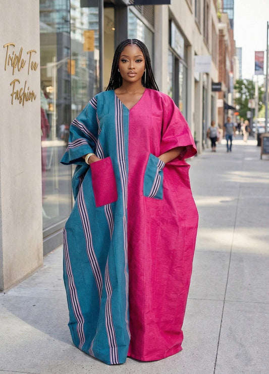 Handmade Aso Oke Boubou Kaftan | Nigerian Bridal Gown