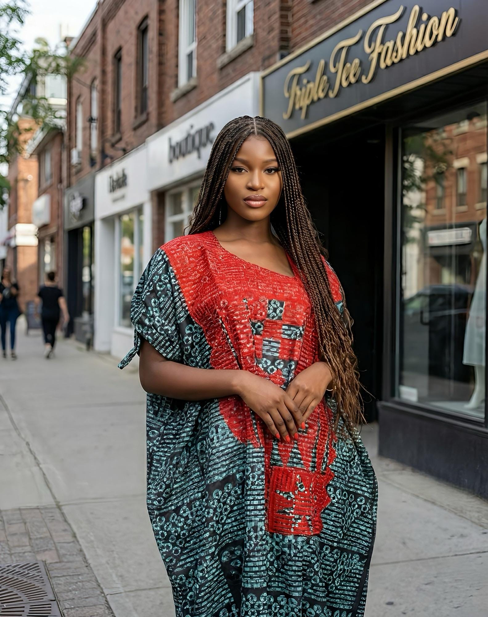 African Adire Batik Boubou Embroidery dress | Handmade African print dress | Nigerian made | Tie and Dye | Rich aunty| Ankara