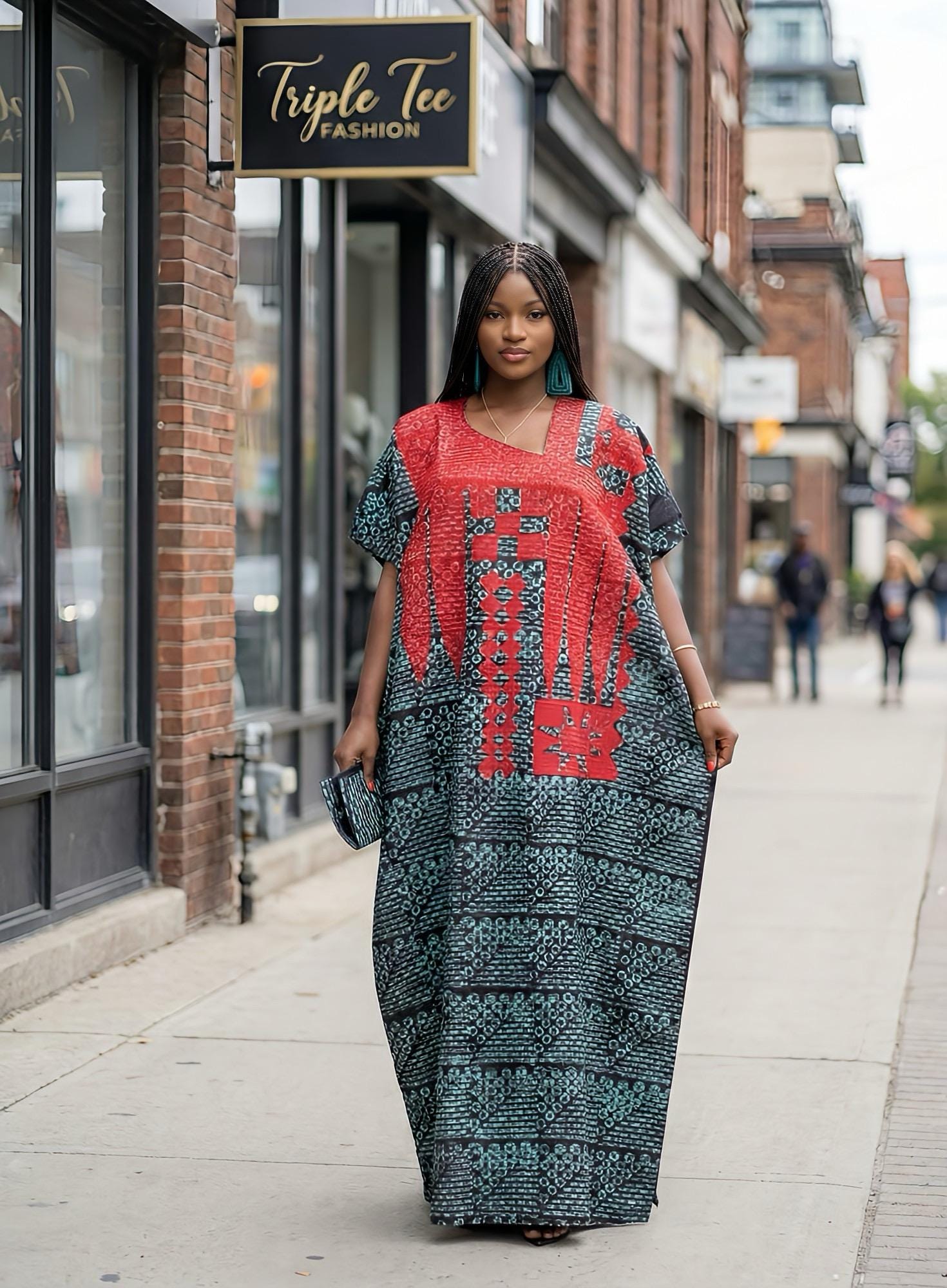 African Adire Batik Boubou Embroidery dress | Handmade African print dress | Nigerian made | Tie and Dye | Rich aunty| Ankara