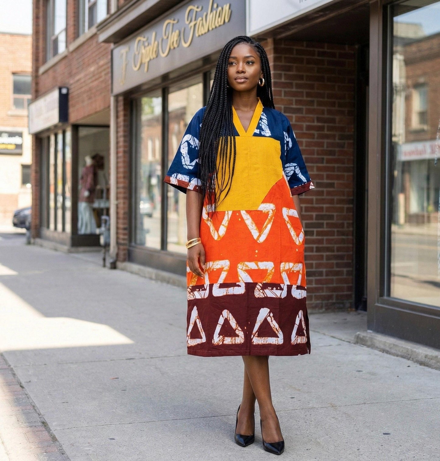 African Ankara Boubou dress| Kaftan| Handmade African print dress | Nigerian made | Tie and Dye | Boubou| Rich aunty| Bubu