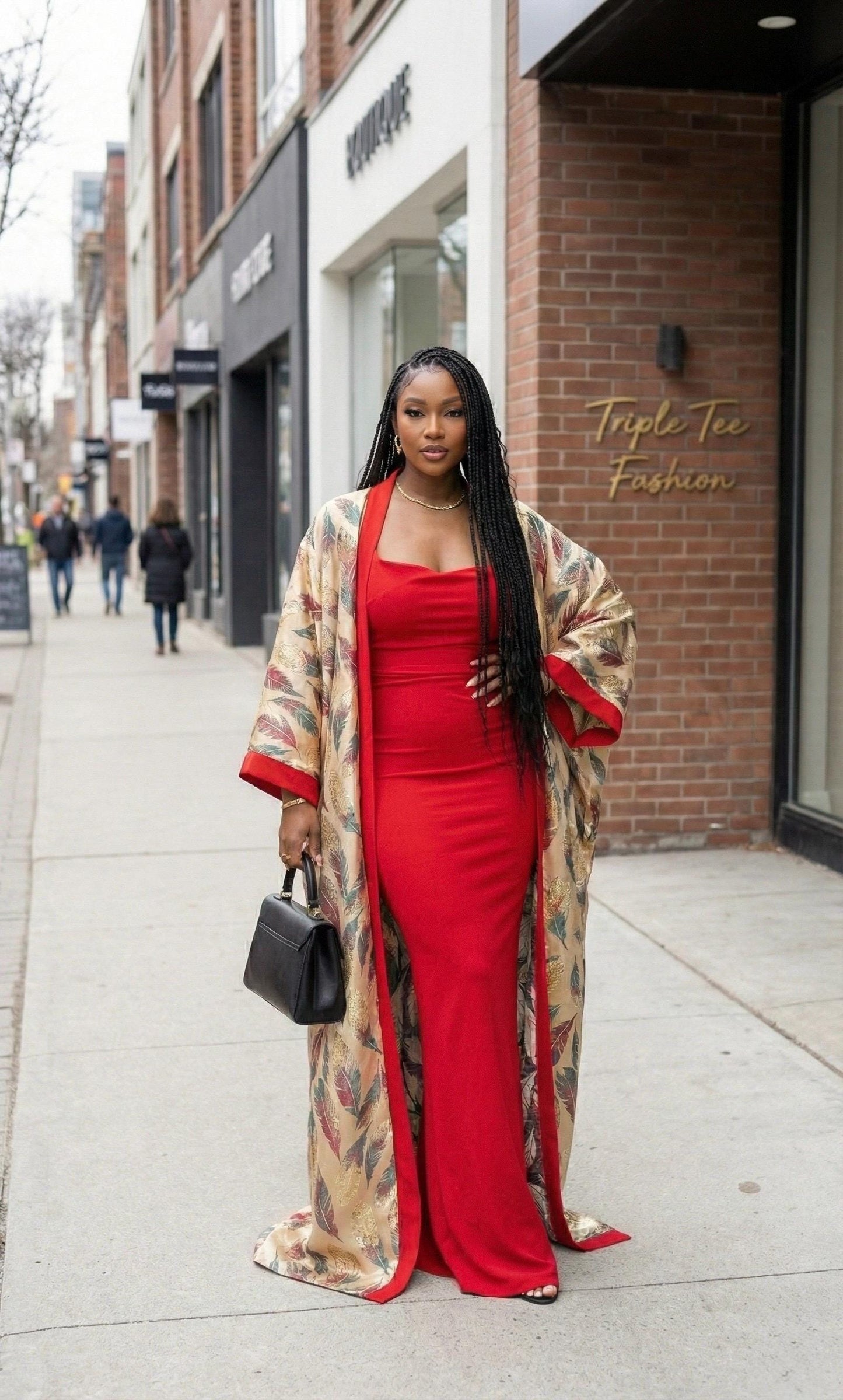 European Brocade Kimono Dress | African Boubou, 2-Piece Gown