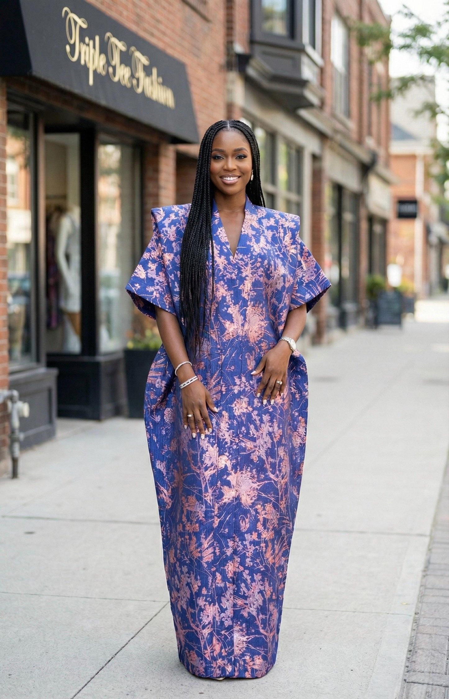 European Brocade Boubou Dress | Rich Aunty Style