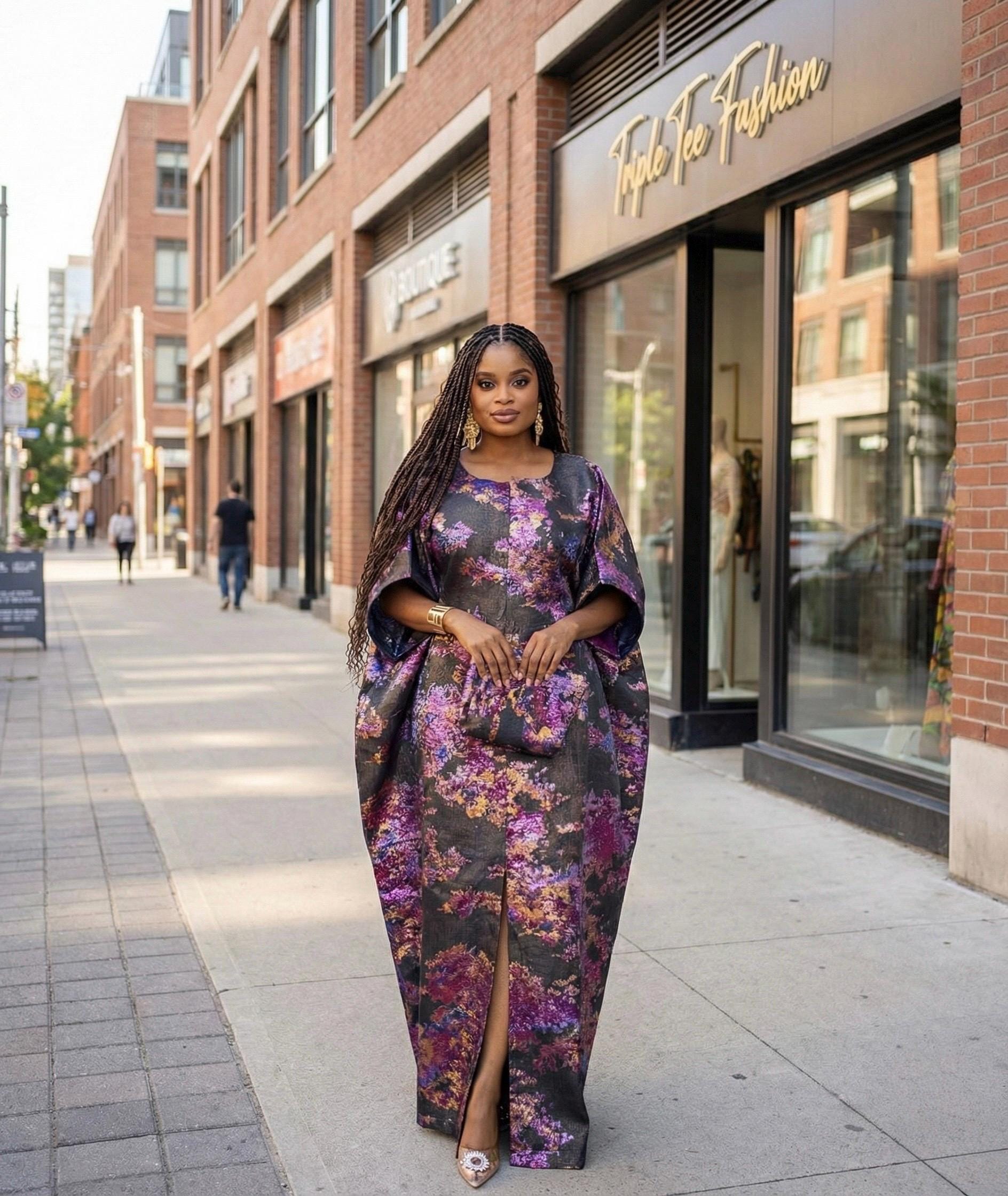 Luxury Brocade Boubou Dress | Nigerian Kaftan, Modesty Gown