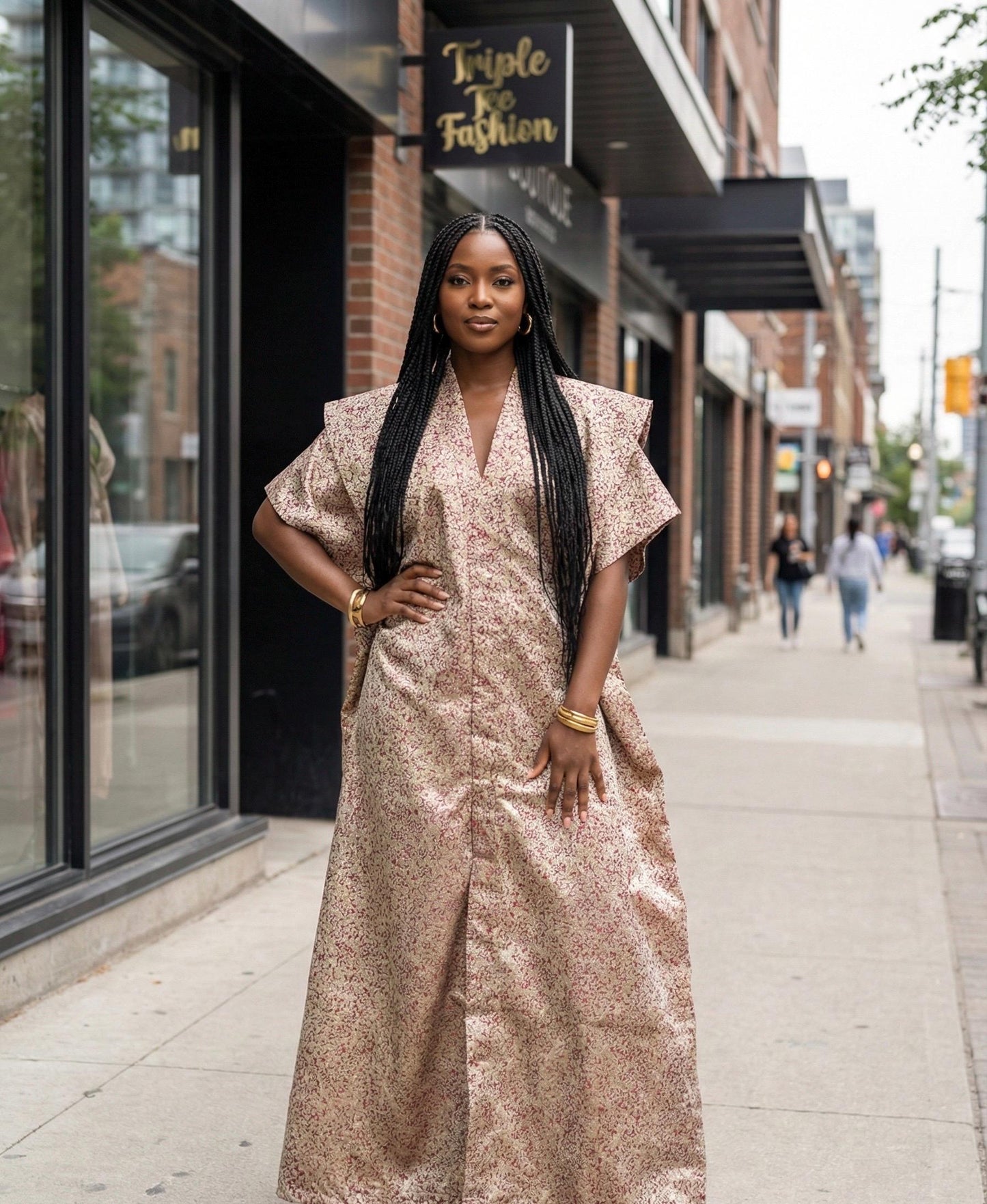 Brocade Kaftan Dress | Rich Aunty Style, Party Bubu