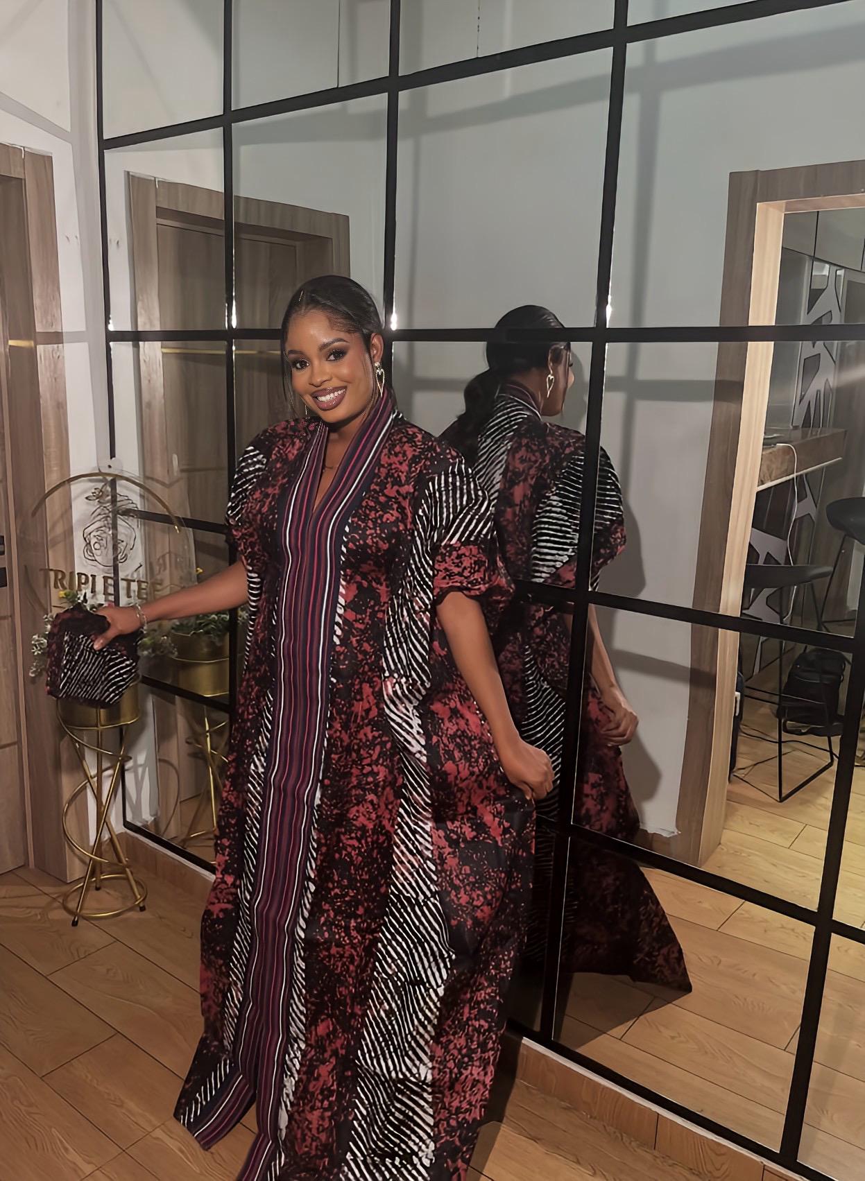 Handmade African Adire Batik Kaftan Dress | Nigerian Boubou