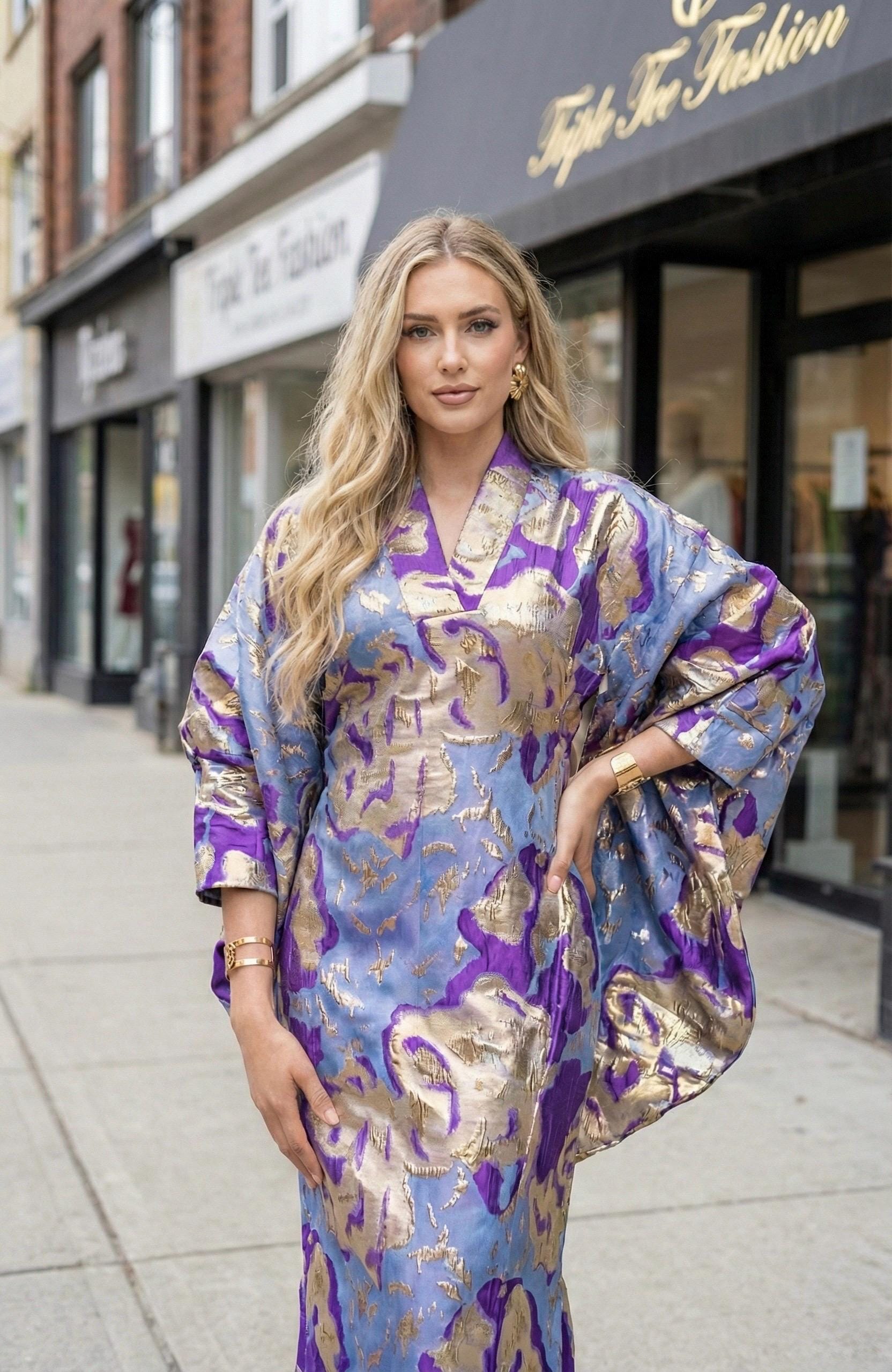 African Brocade Boubou Dress | Nigerian Kaftan, Party Gown