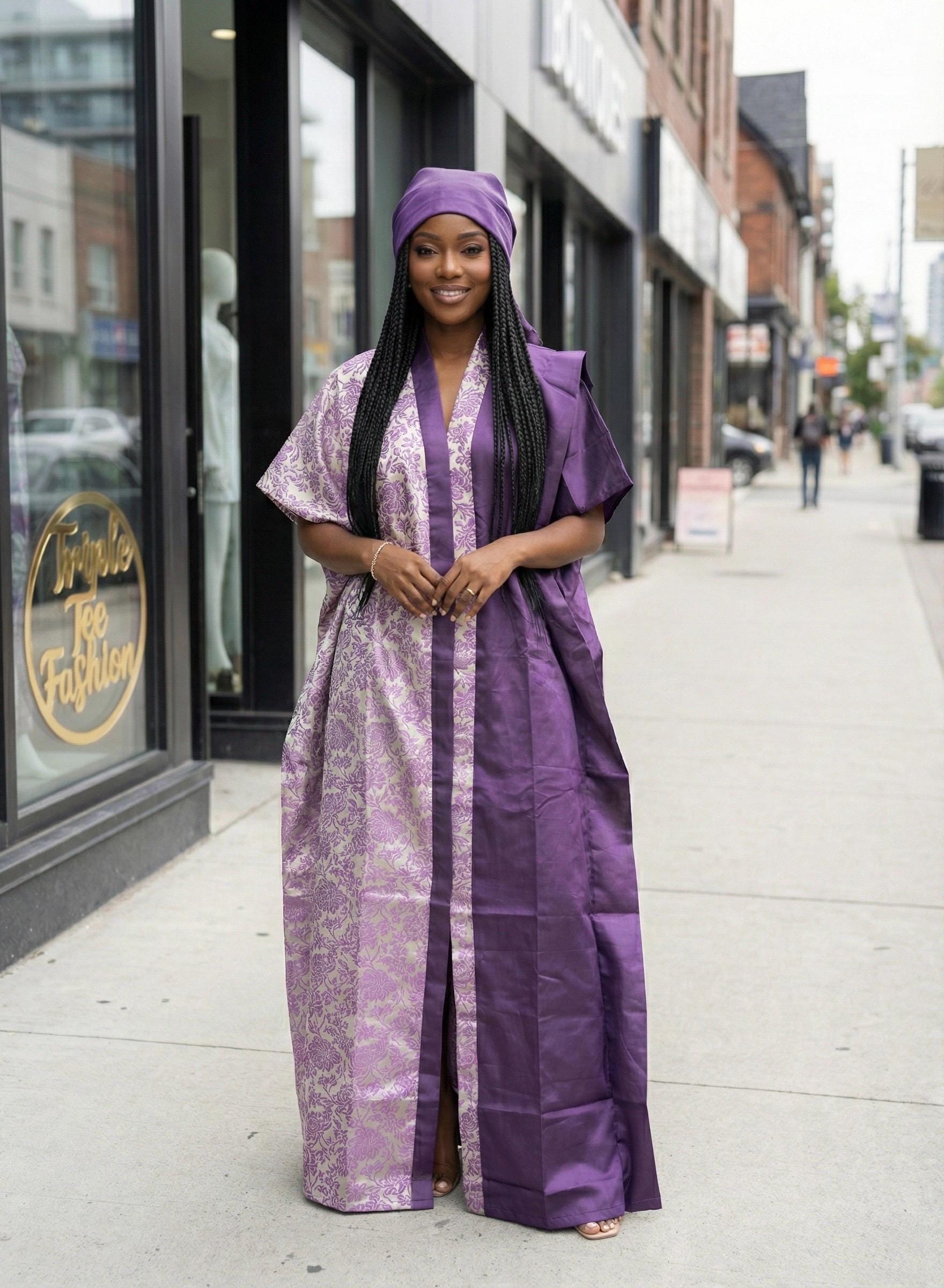 African Mikado Brocade Boubou | Kaftan Dress, One Size