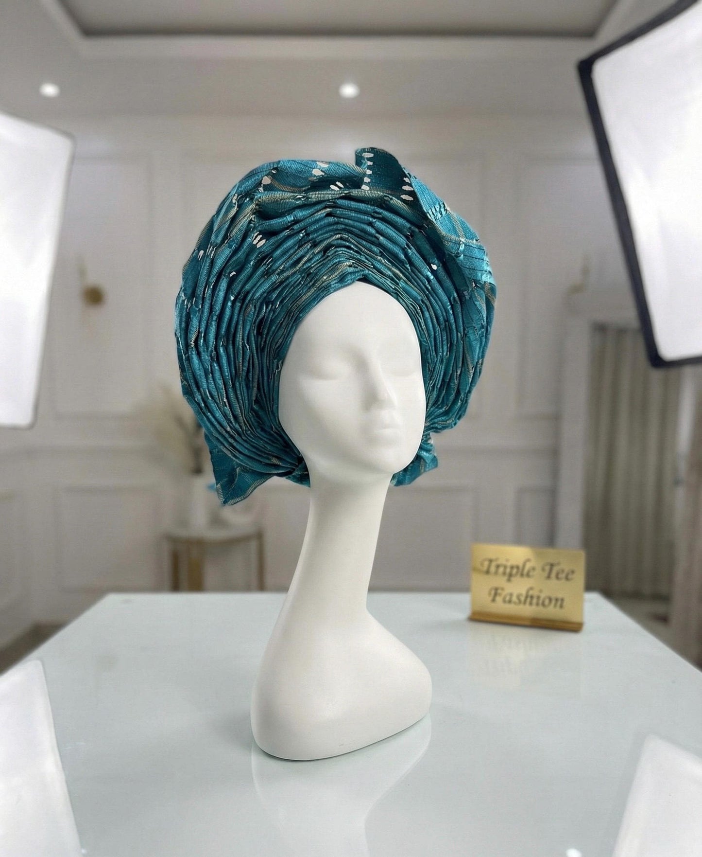 Pretied Aso Oke Gele Headwrap | Ready-to-Wear Nigerian Headtie