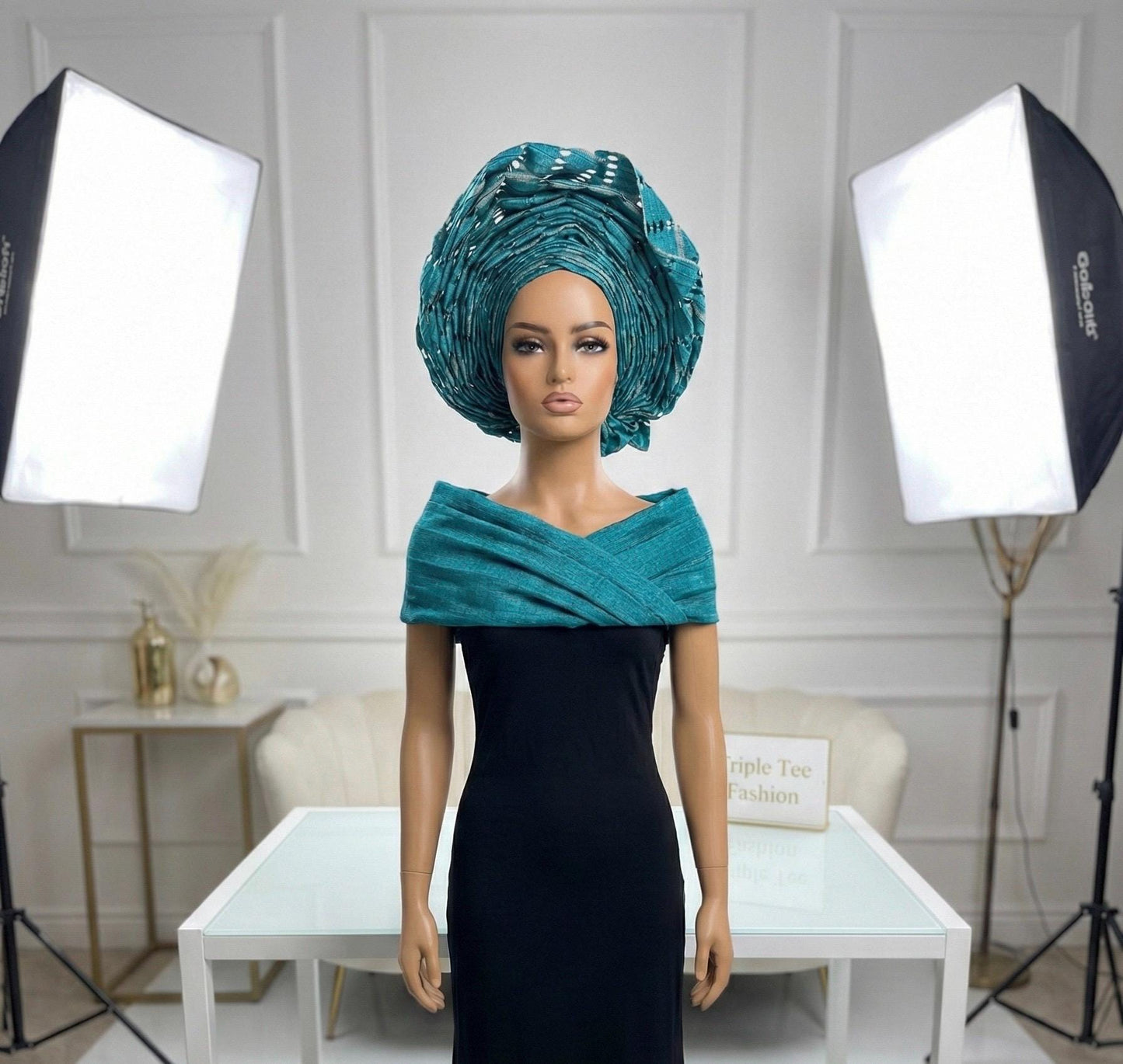 Pretied Aso Oke Gele Headwrap | Ready-to-Wear Nigerian Headtie