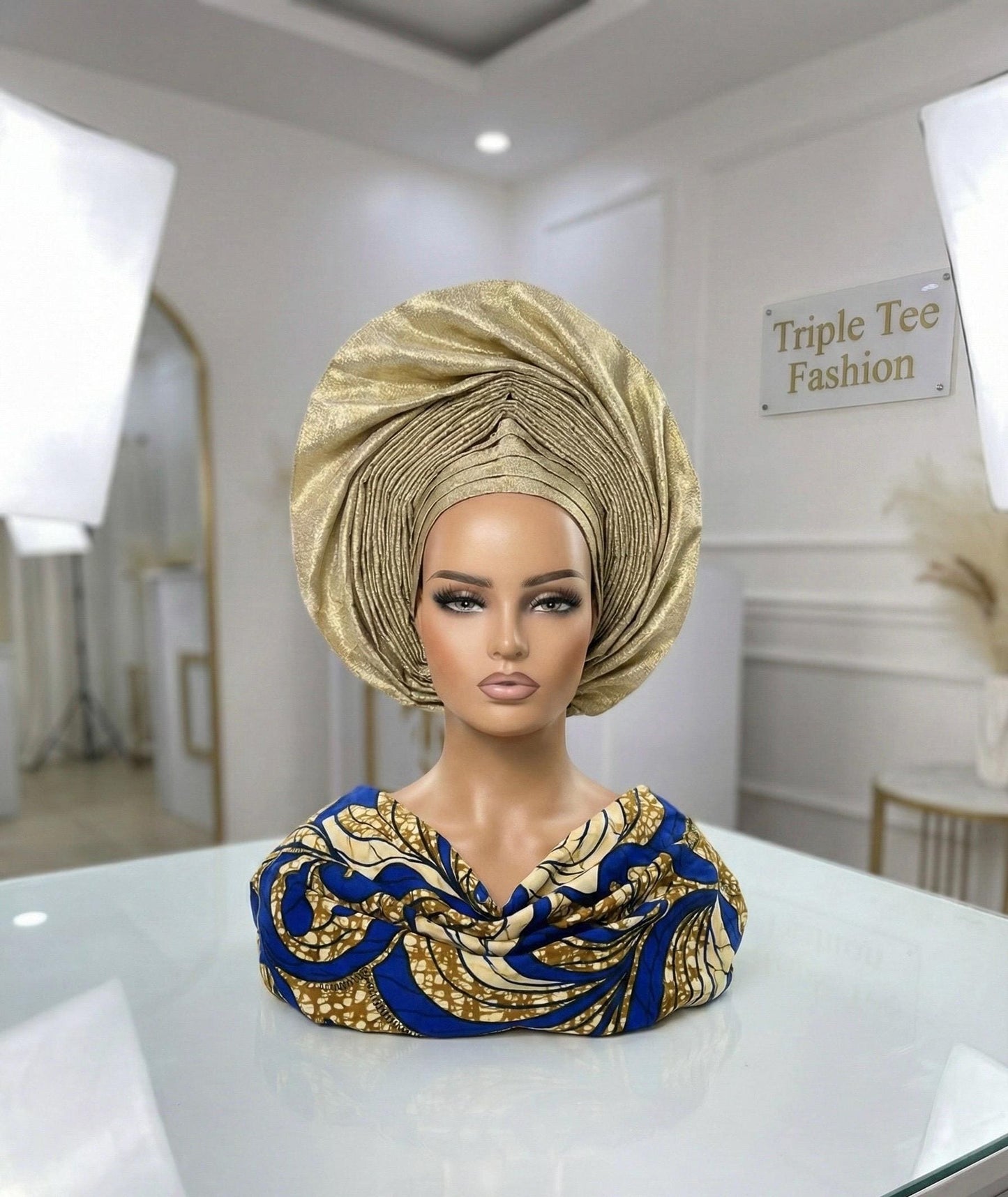 Pretied Aso Oke Gele | Ready-to-Wear Nigerian Headwrap