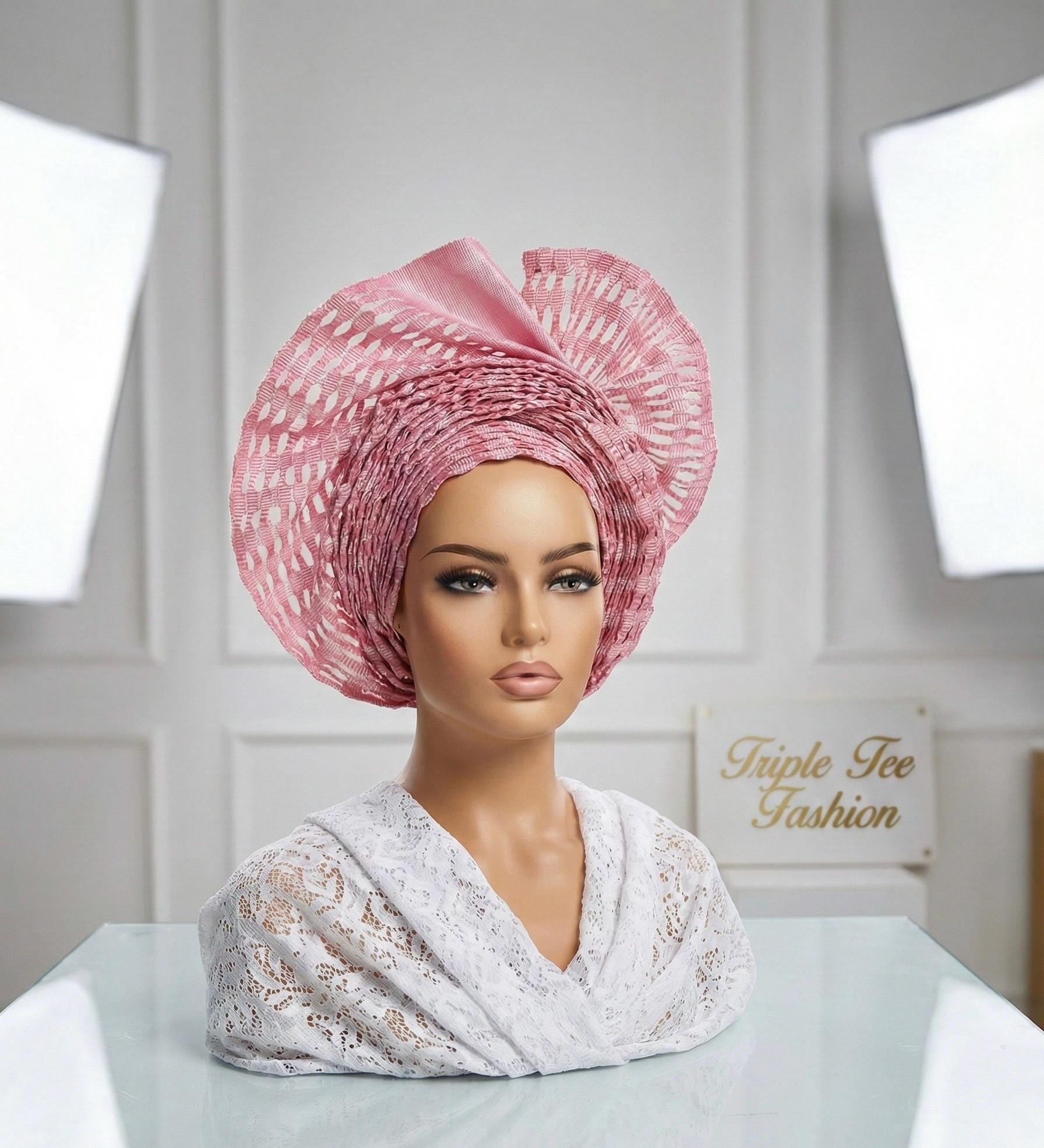 Pretied Aso Oke Gele | Ready-to-Wear Nigerian Headwrap