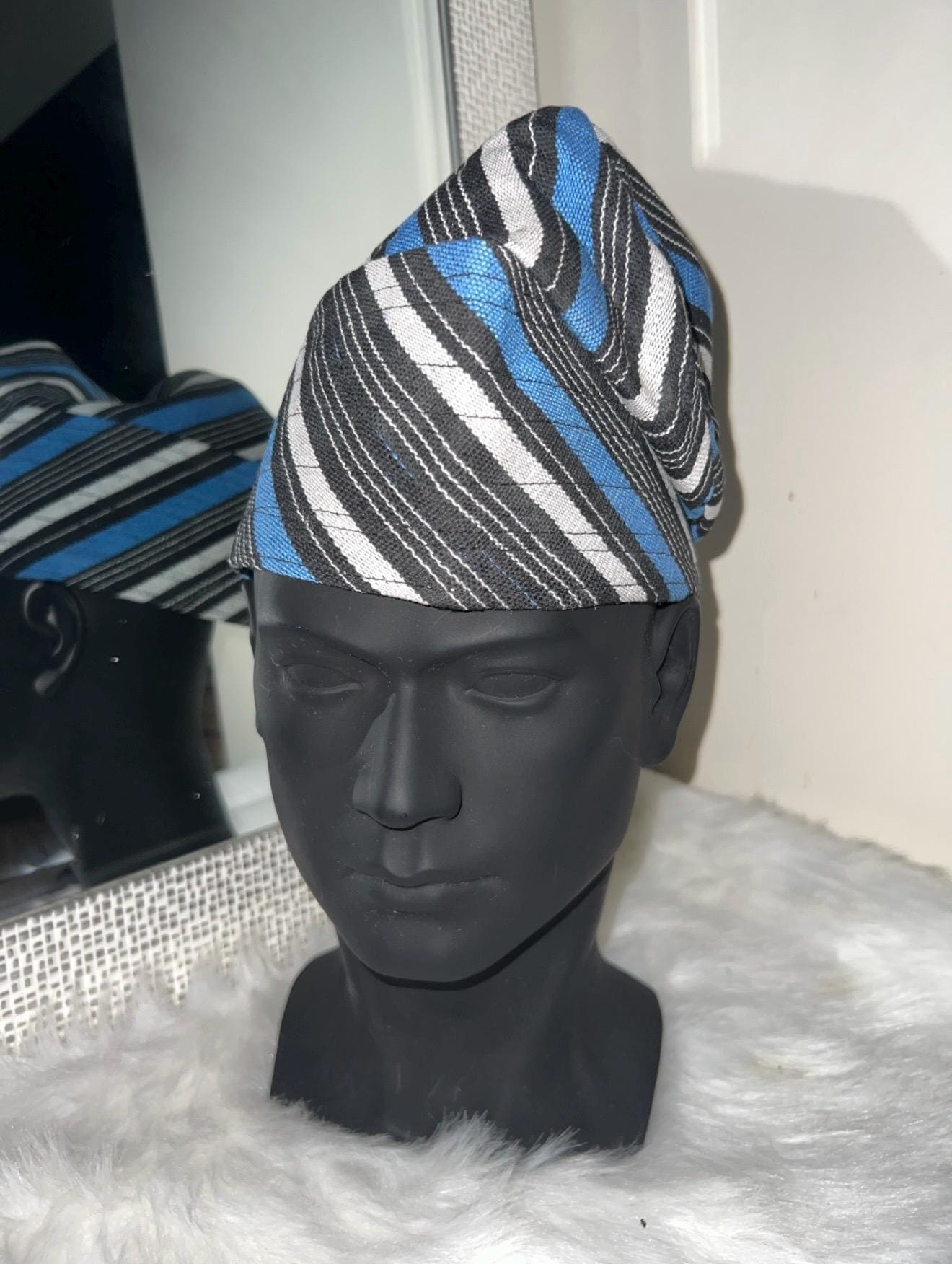 African men Aso Oke Cap | Fila Ijebu, Nigerian Men's Hat (23 inches)