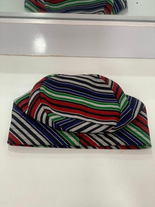 African men Aso Oke Cap | Fila Ijebu, Nigerian Men's Hat (22.5 inches)