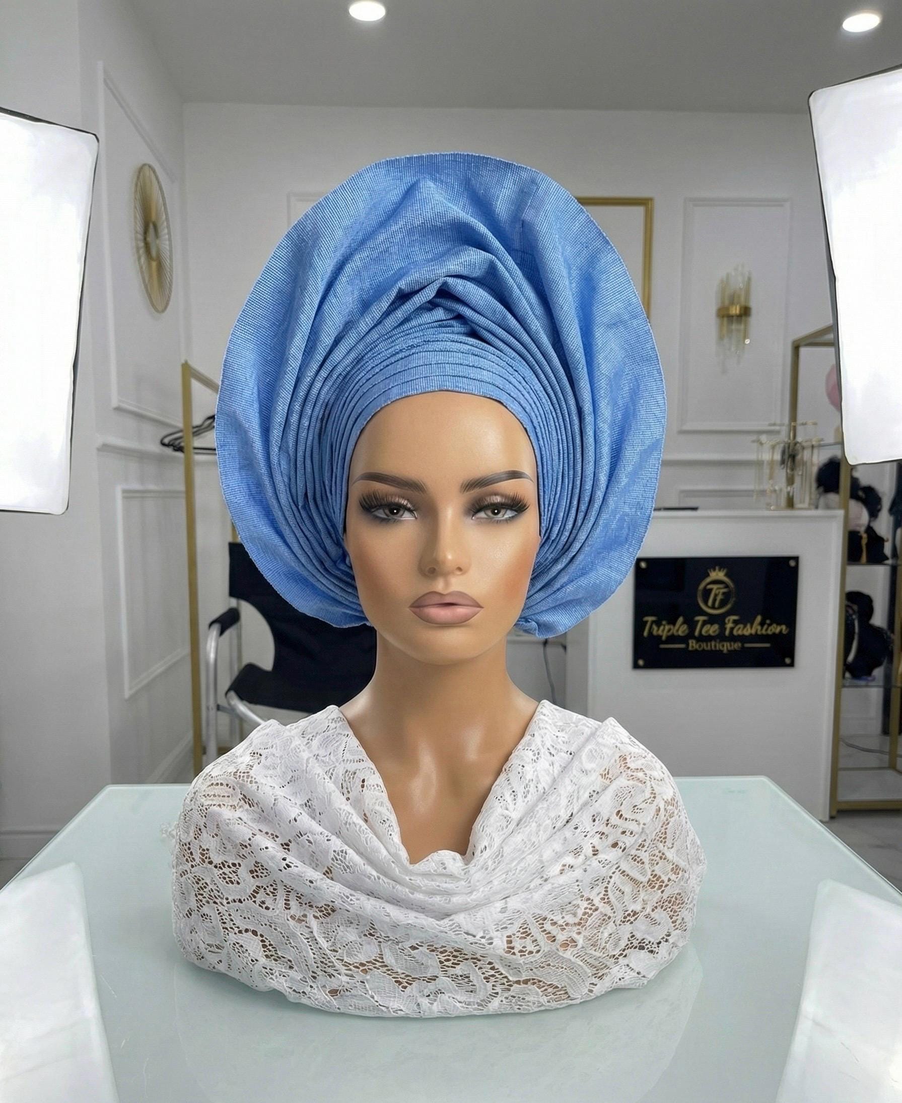 Pretied Aso Oke Gele | Ready-to-Wear Nigerian Headwrap