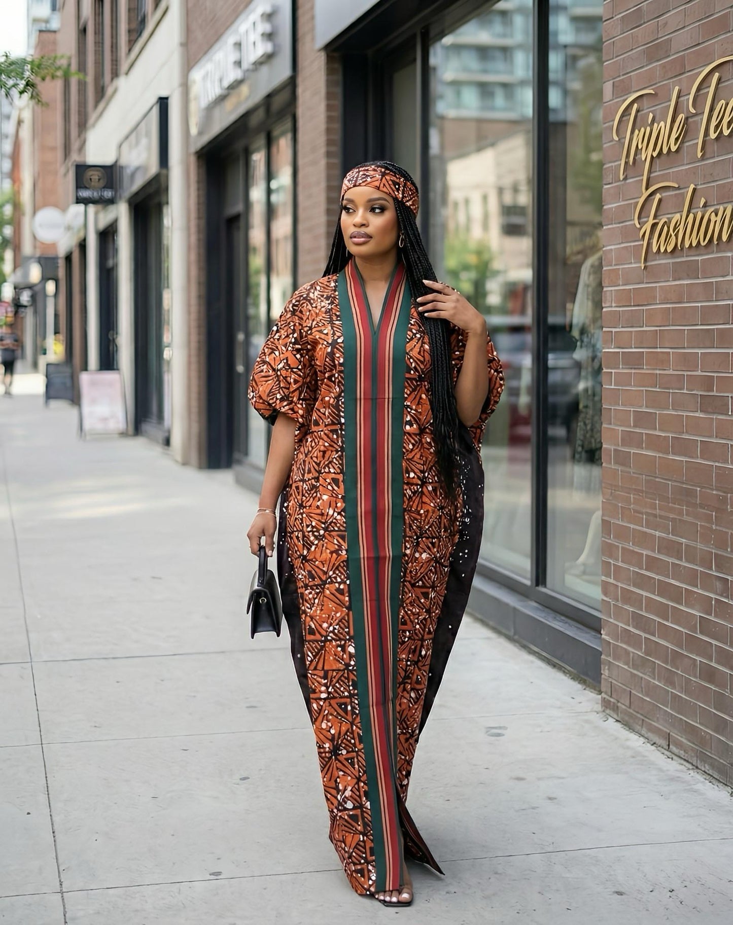 Handmade African Adire Batik Kaftan Dress | Nigerian Boubou